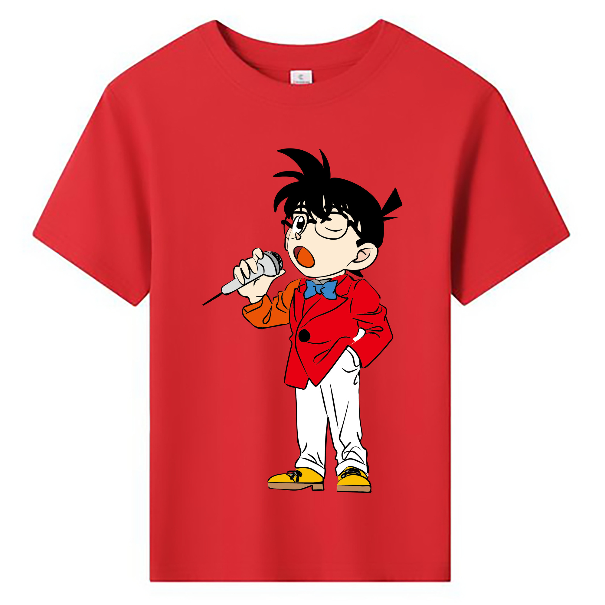 （画像用） 名探偵コナン 江戸川 コナン Detective Conan Conan Edogawa 綿100％キッズTシャツ（フロントプリント）