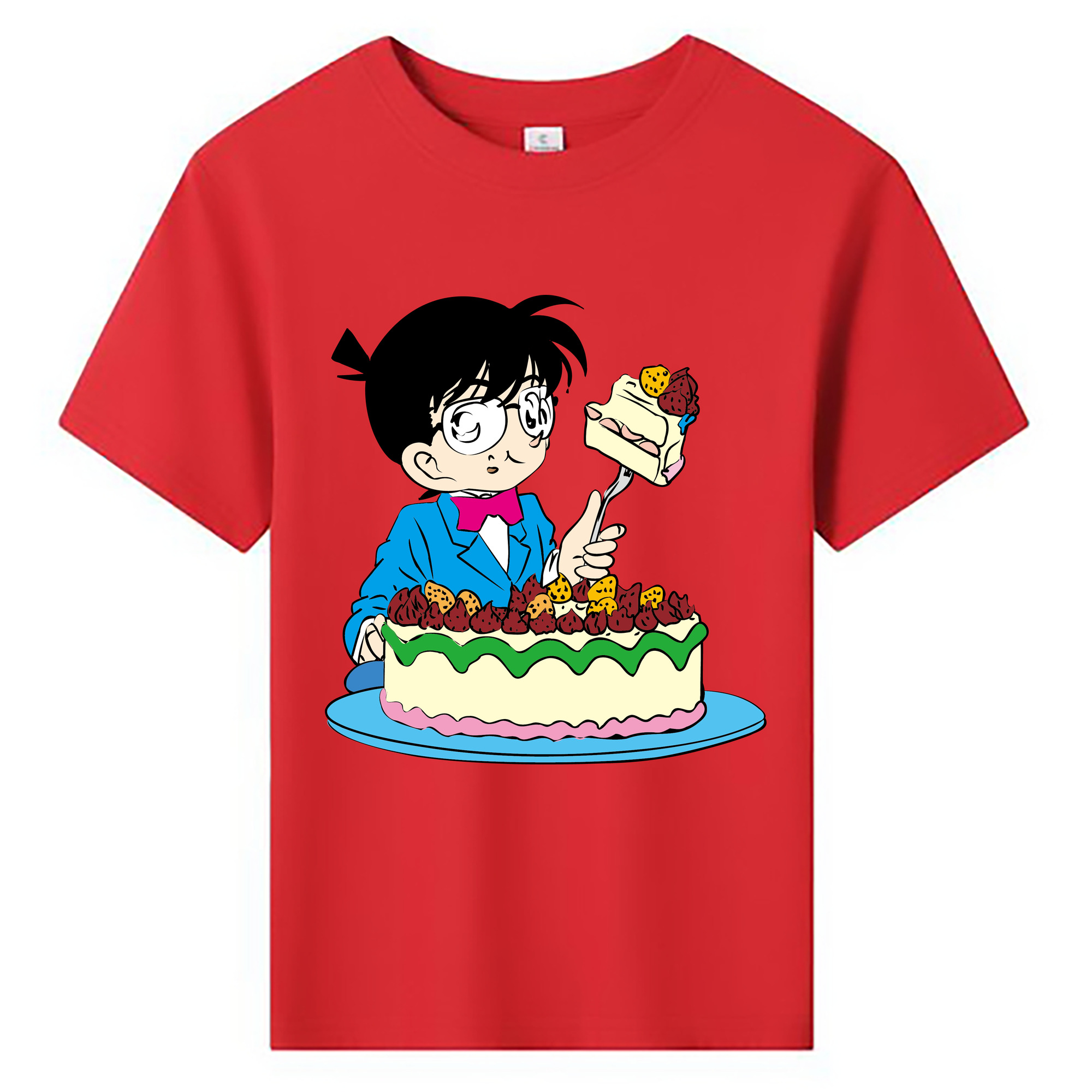 （画像用） 名探偵コナン 江戸川 コナン Detective Conan Conan Edogawa 綿100％キッズTシャツ（フロントプリント）