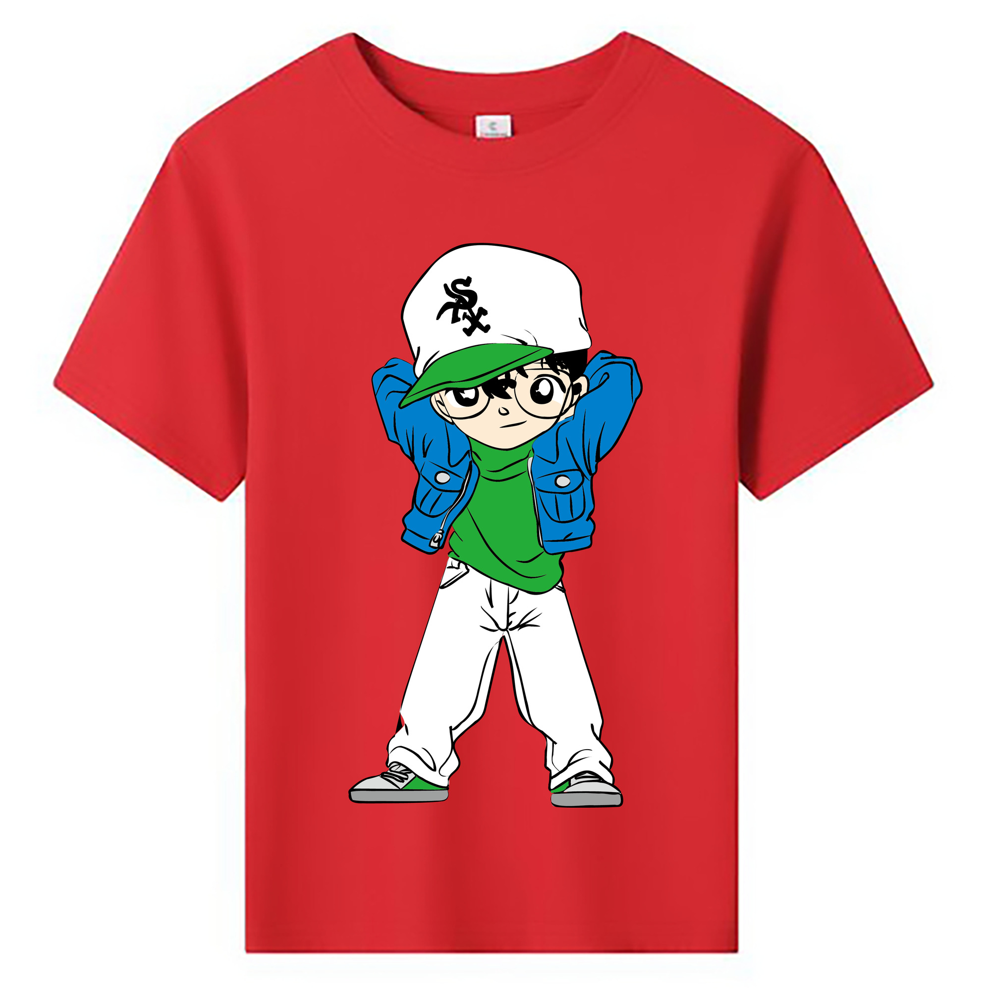 （画像用） 名探偵コナン 江戸川 コナン Detective Conan Conan Edogawa 綿100％キッズTシャツ（フロントプリント）