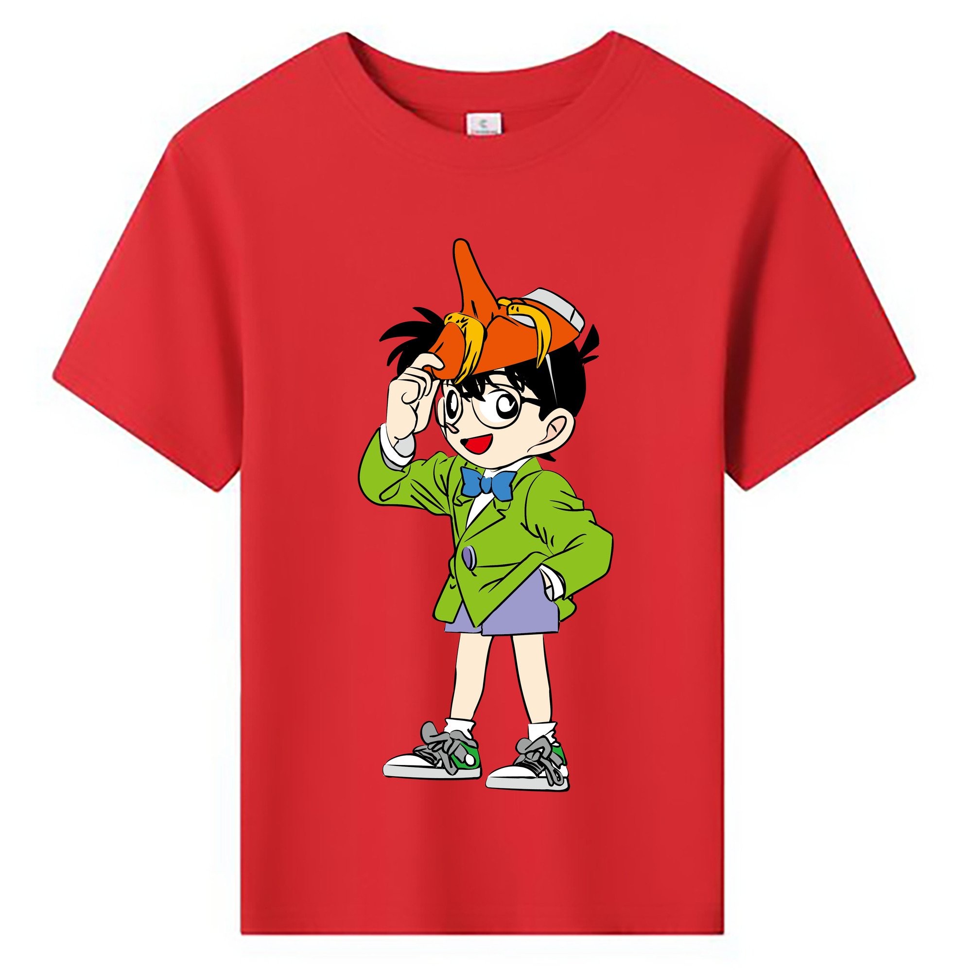 （画像用） 名探偵コナン 江戸川 コナン Detective Conan Conan Edogawa 綿100％キッズTシャツ（フロントプリント）