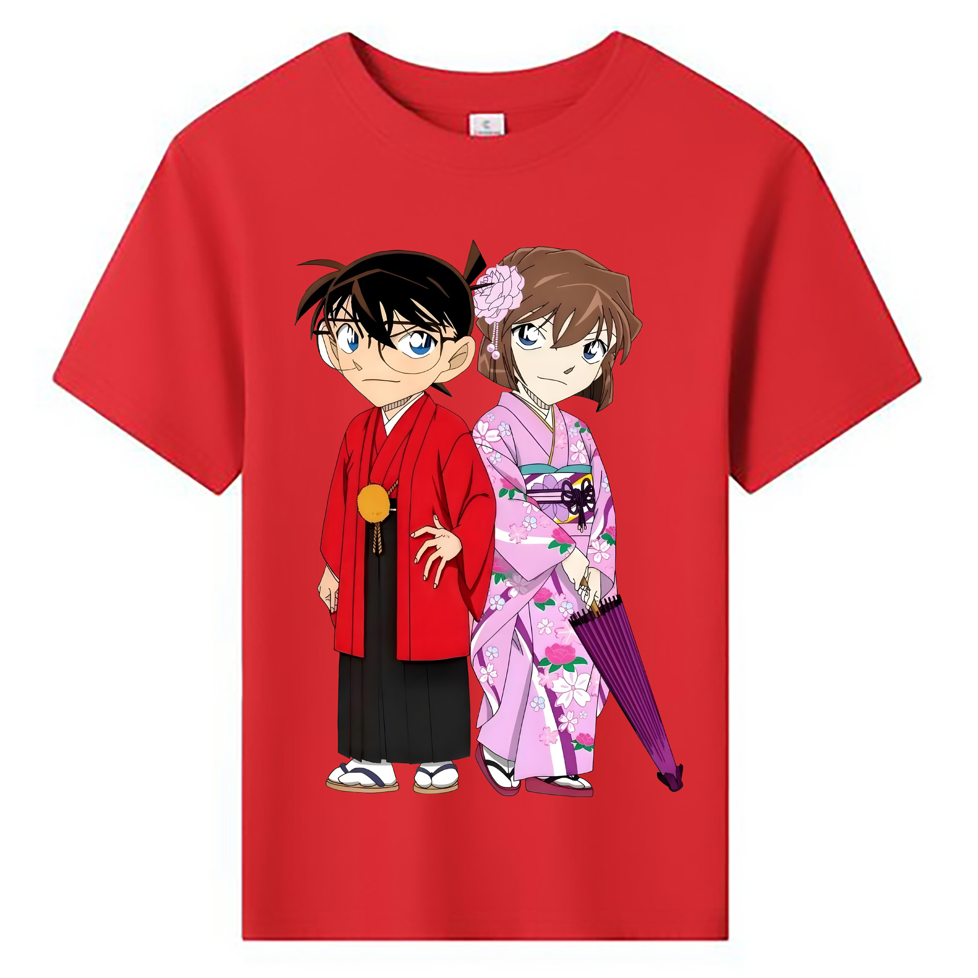 （画像用） 名探偵コナン 江戸川 コナン Detective Conan Conan Edogawa 綿100％キッズTシャツ（フロントプリント）