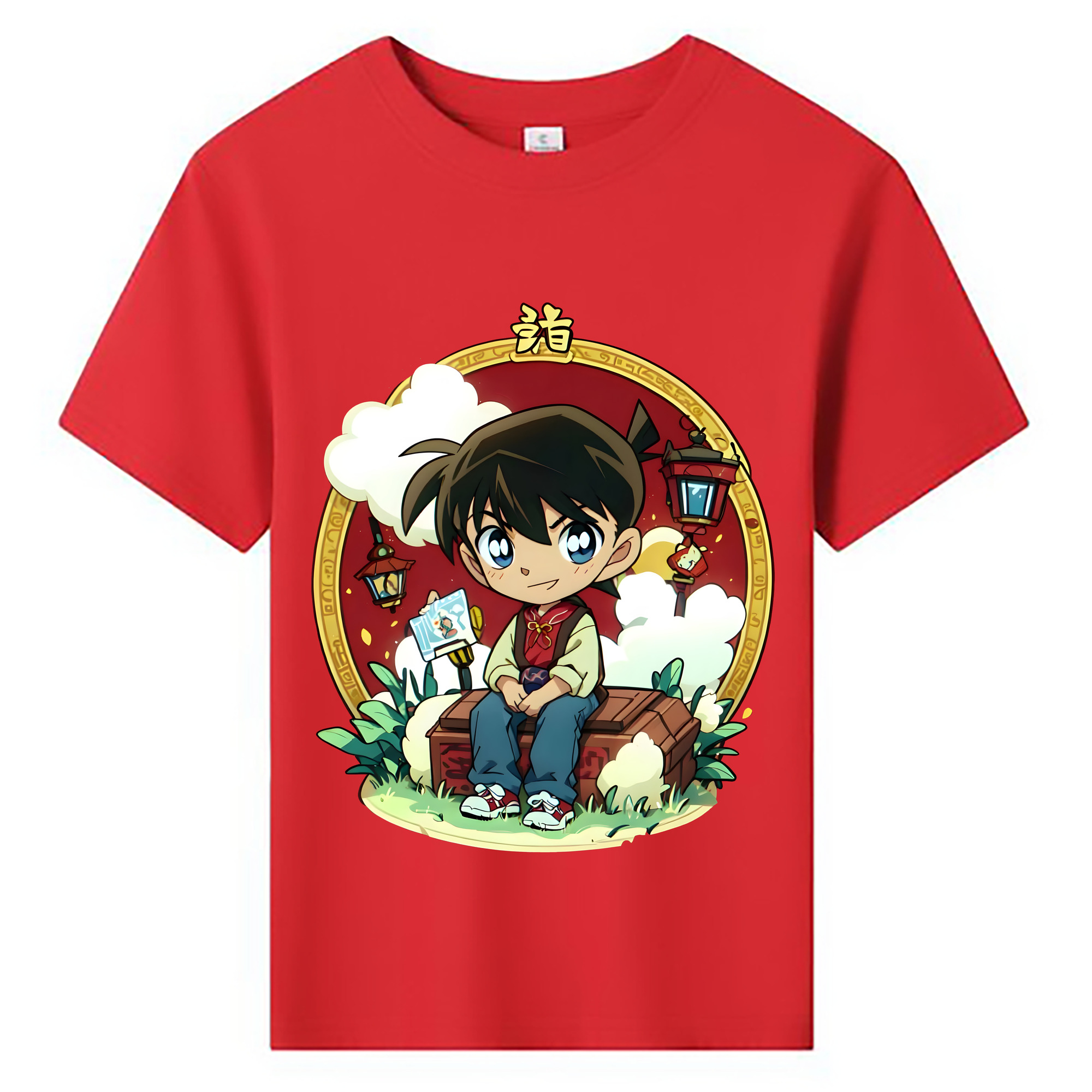 （画像用） 名探偵コナン 江戸川 コナン Detective Conan Conan Edogawa 綿100％キッズTシャツ（フロントプリント）