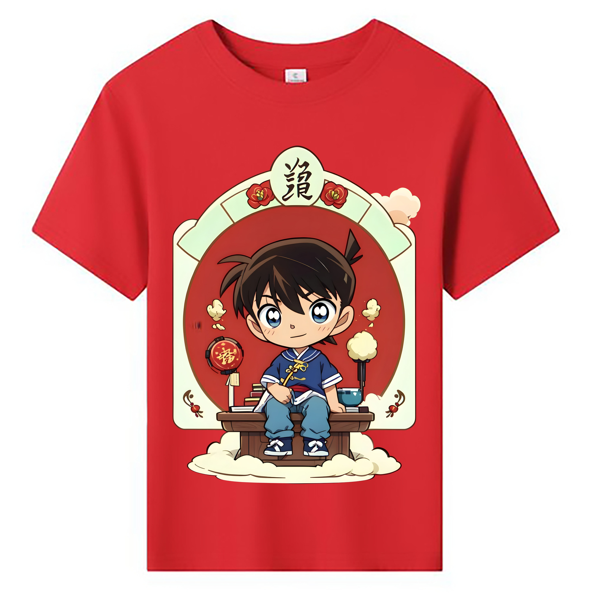（画像用） 名探偵コナン 江戸川 コナン Detective Conan Conan Edogawa 綿100％キッズTシャツ（フロントプリント）
