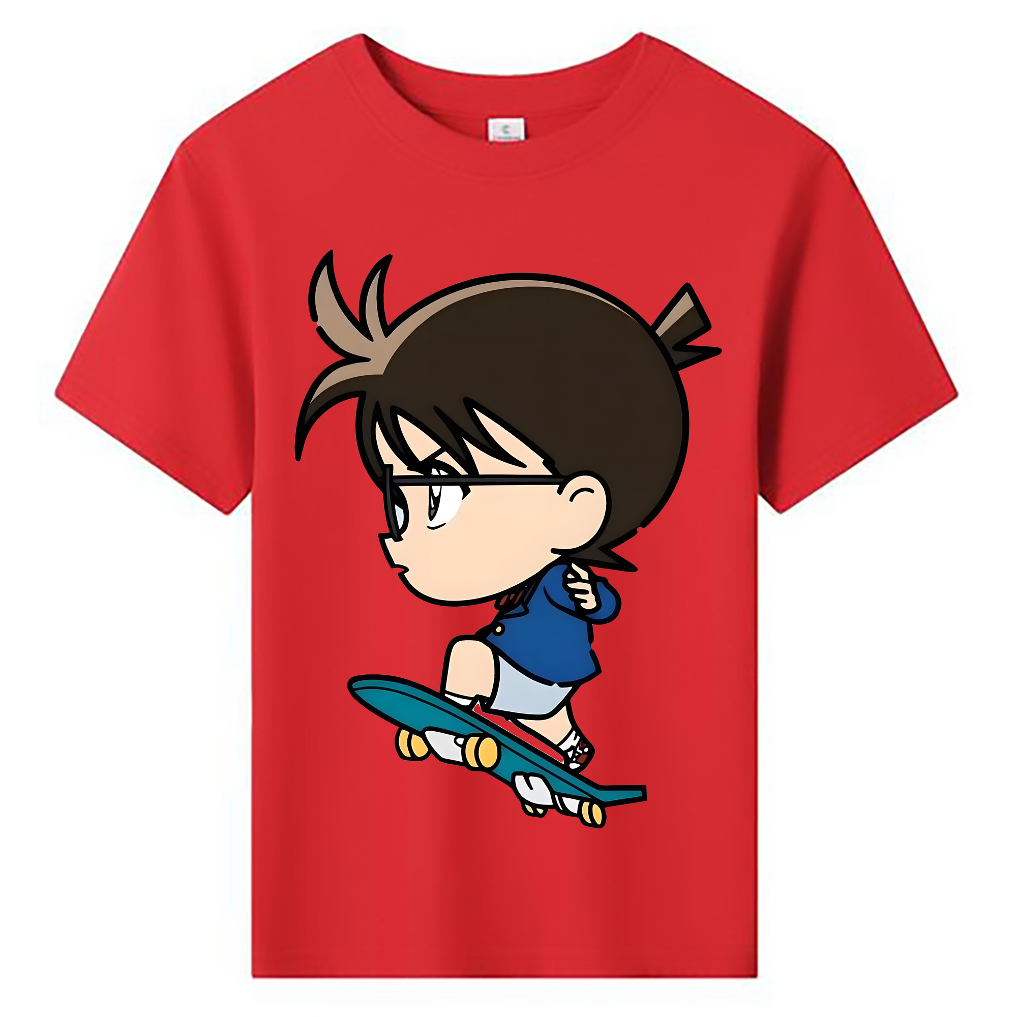 （画像用） 名探偵コナン 江戸川 コナン Detective Conan Conan Edogawa 綿100％キッズTシャツ（フロントプリント）