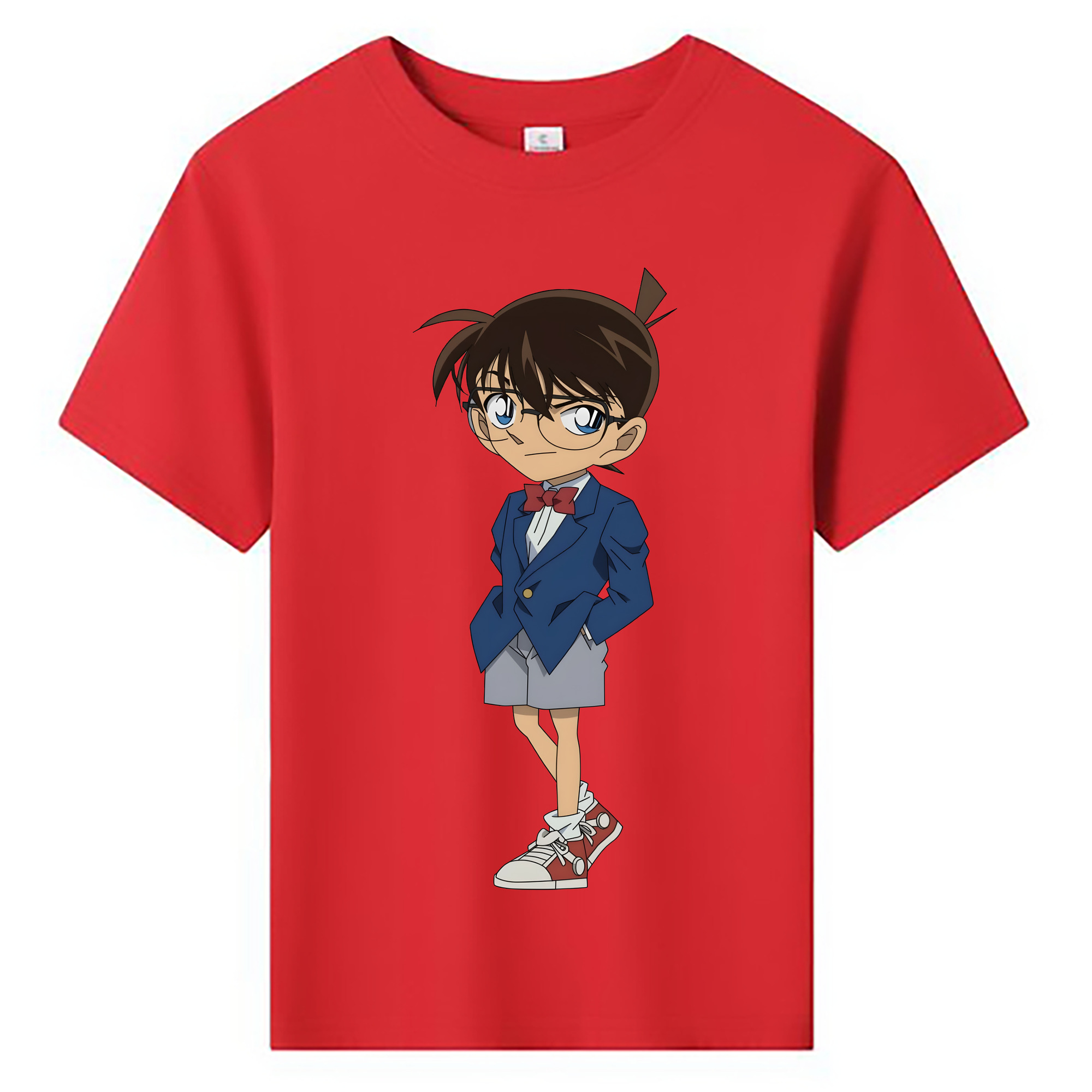 （画像用） 名探偵コナン 江戸川 コナン Detective Conan Conan Edogawa 綿100％キッズTシャツ（フロントプリント）