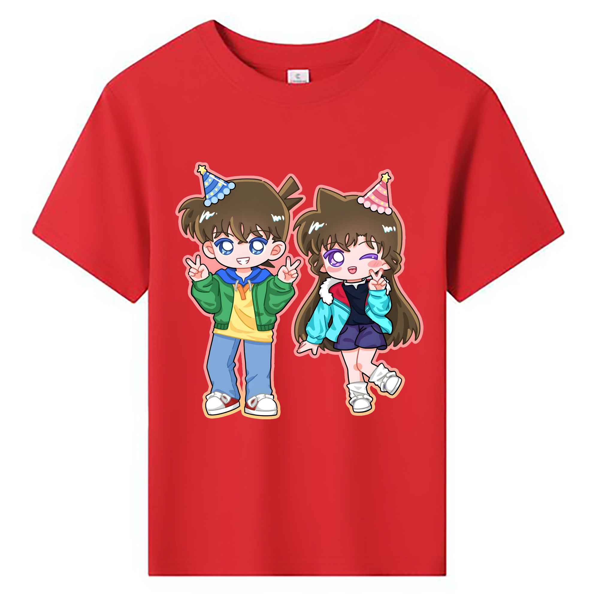 （画像用） 名探偵コナン 毛利 蘭 もうり らん、モーリ ラン Detective Conan Rachel Moore 綿100％キッズTシャツ（フロントプリント）
