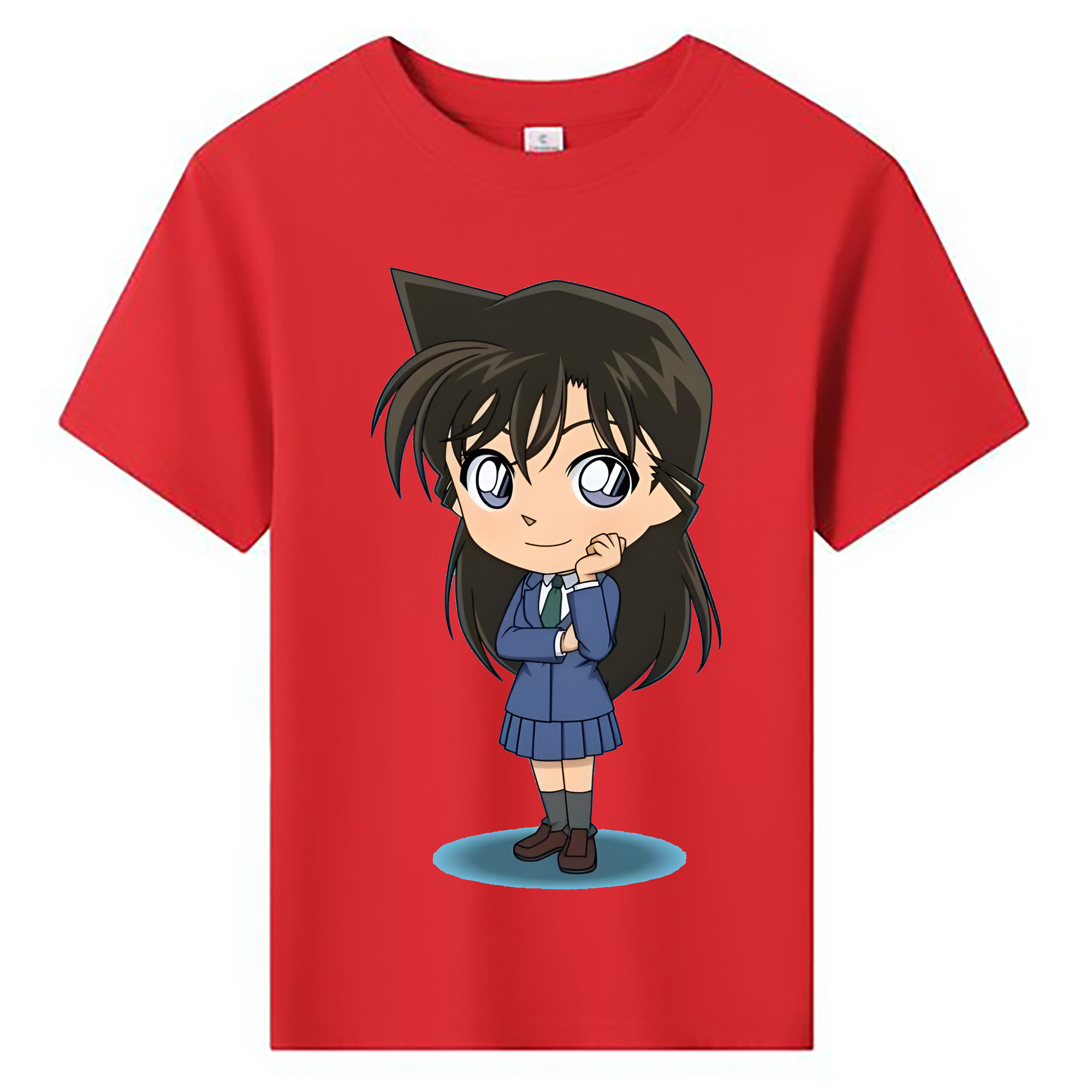（画像用） 名探偵コナン 毛利 蘭 もうり らん、モーリ ラン Detective Conan Rachel Moore 綿100％キッズTシャツ（フロントプリント）