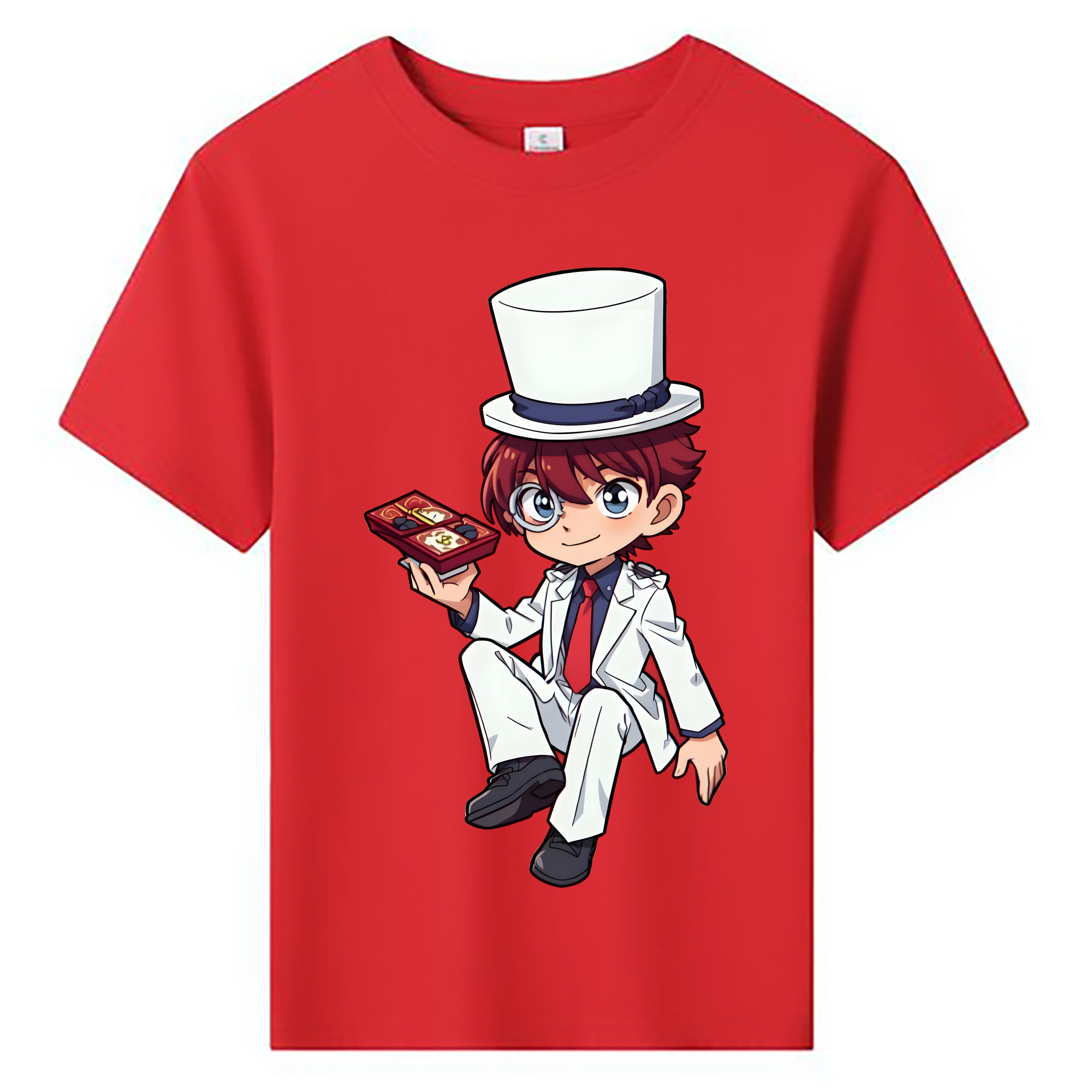 （画像用） 名探偵コナン くろば かいと Detective Conan Kuroba Kaito 綿100％キッズTシャツ（フロントプリント）