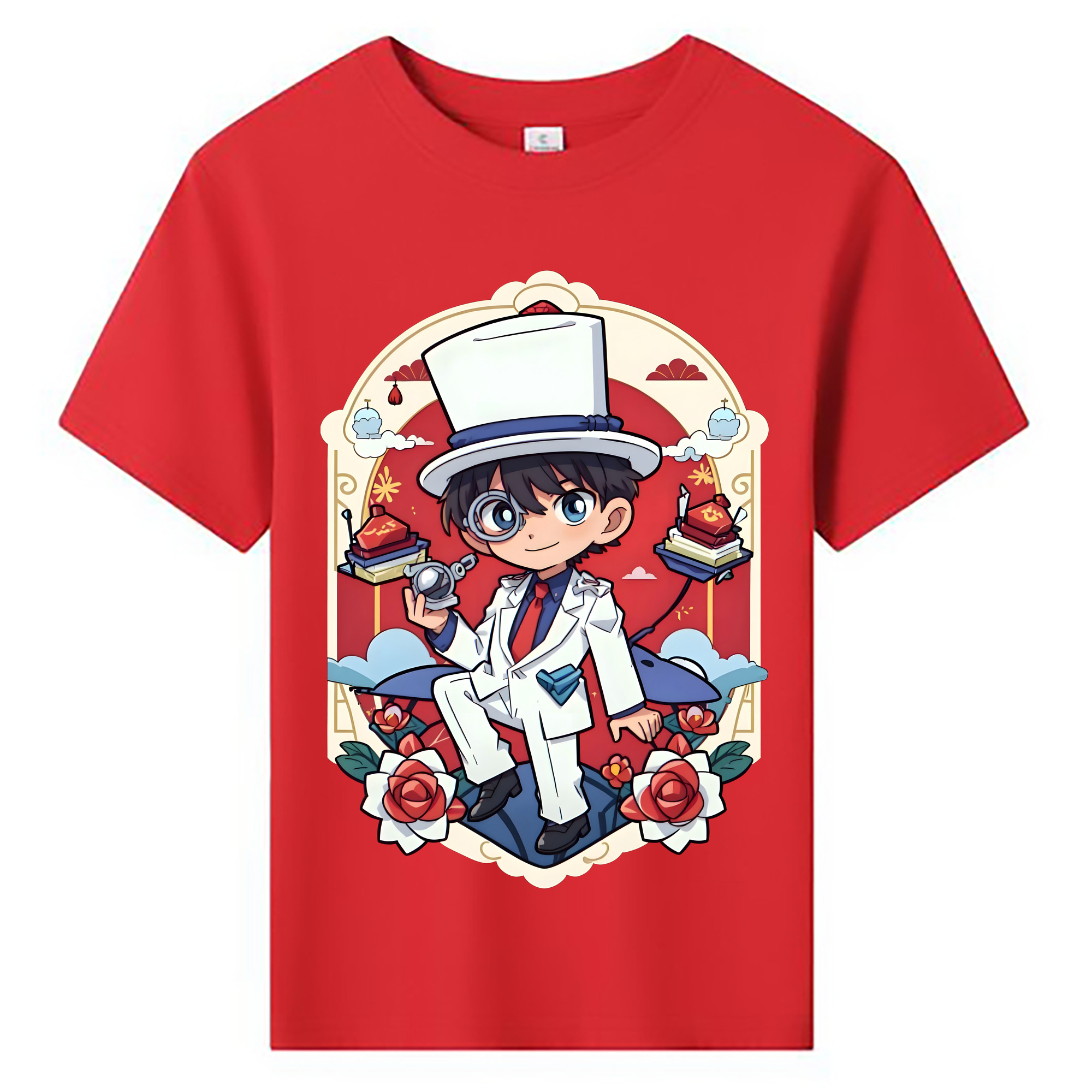 （画像用） 名探偵コナン くろば かいと Detective Conan Kuroba Kaito 綿100％キッズTシャツ（フロントプリント）