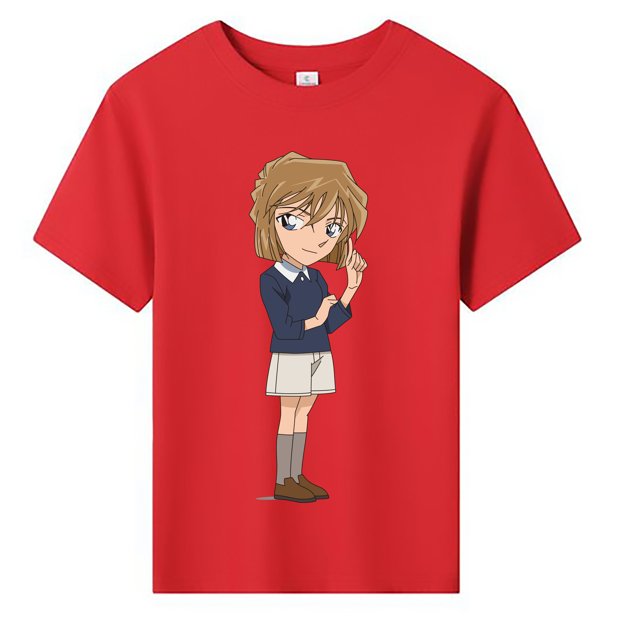 （画像用） 名探偵コナン 灰原 哀 はいばら あい Detective Conan Anita Hailey、Vi Graythorn Haibara Ai 綿100％キッズTシャツ（フロントプリント）