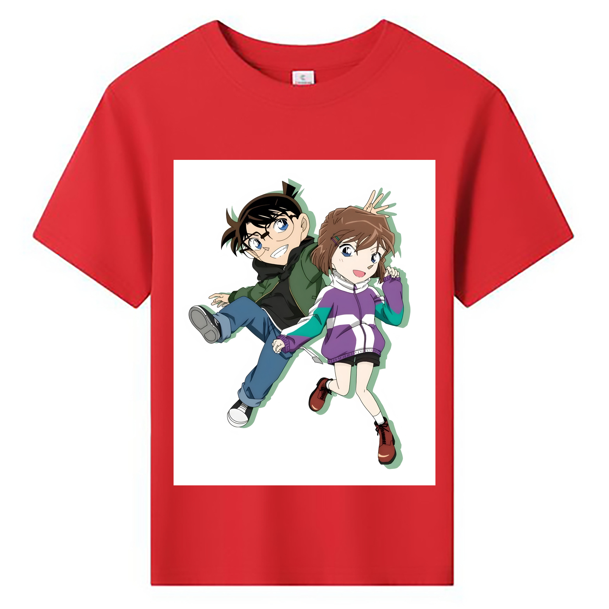 （画像用） 名探偵コナン 灰原 哀 はいばら あい Detective Conan Anita Hailey、Vi Graythorn Haibara Ai 綿100％キッズTシャツ（フロントプリント）