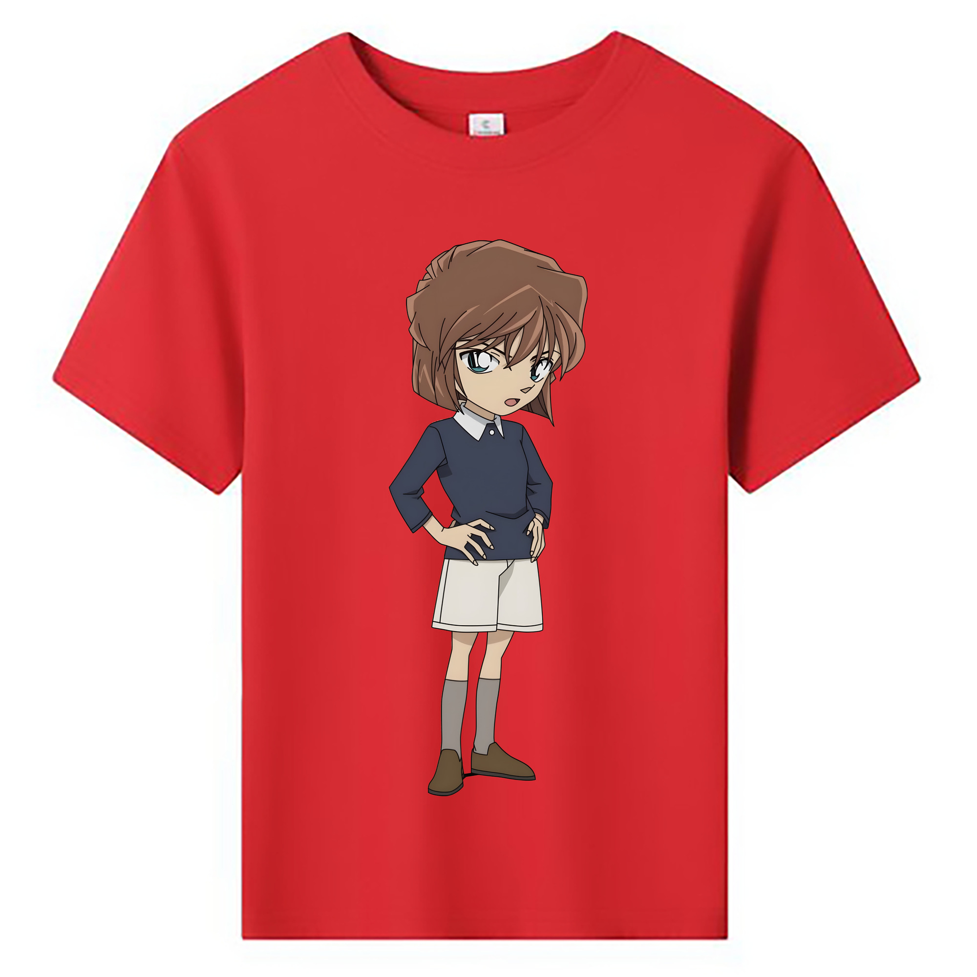 （画像用） 名探偵コナン 灰原 哀 はいばら あい Detective Conan Anita Hailey、Vi Graythorn Haibara Ai 綿100％キッズTシャツ（フロントプリント）
