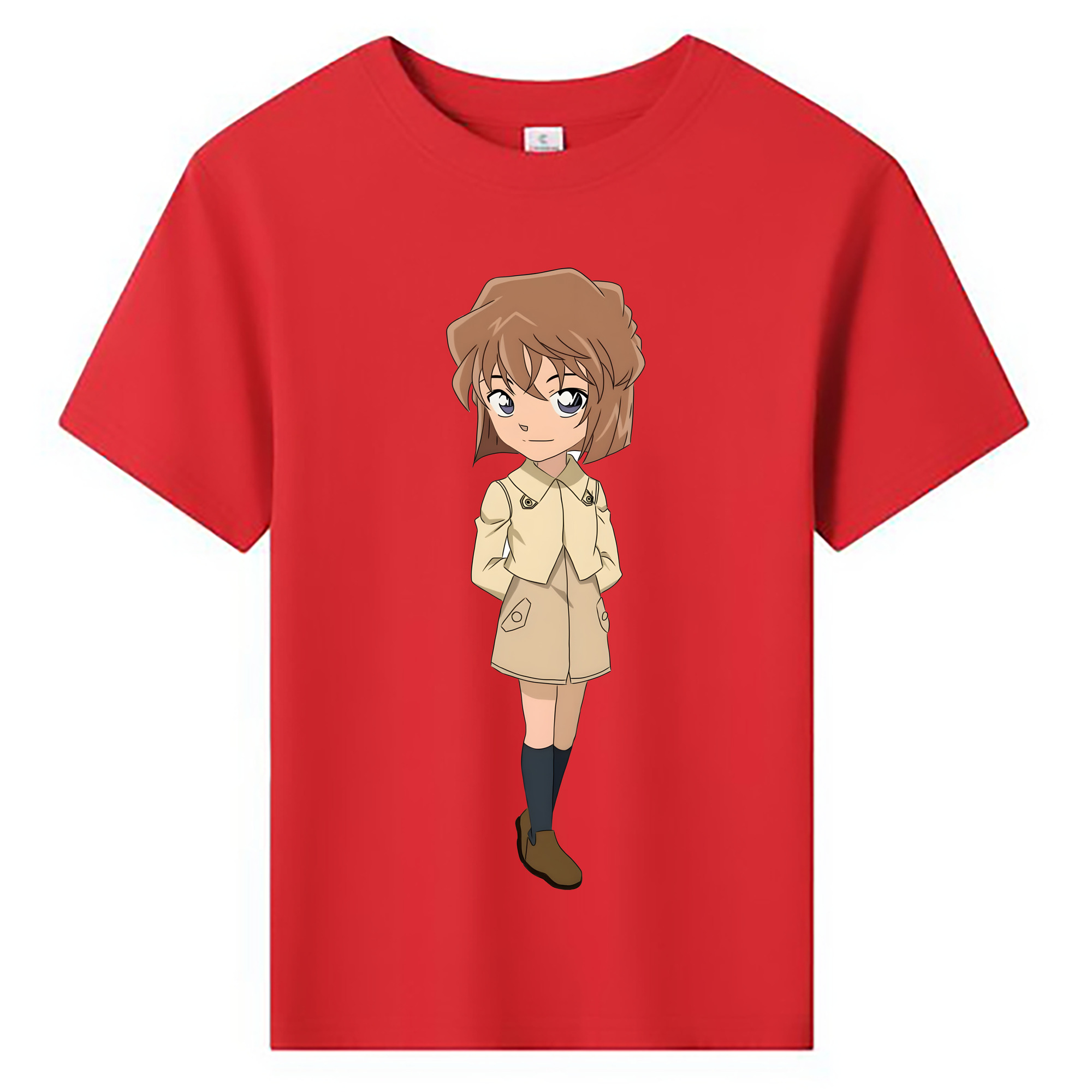 （画像用） 名探偵コナン 灰原 哀 はいばら あい Detective Conan Anita Hailey、Vi Graythorn Haibara Ai 綿100％キッズTシャツ（フロントプリント）