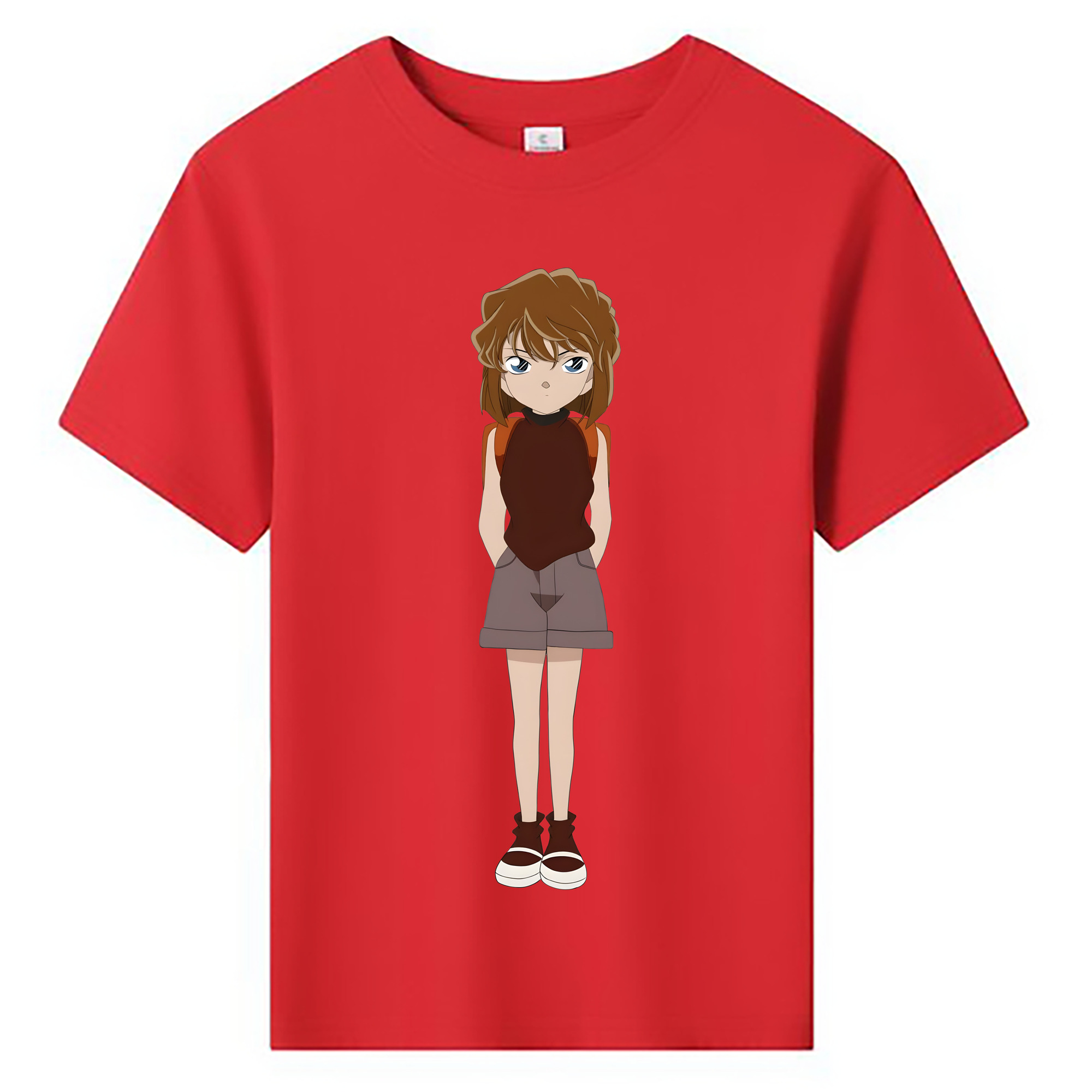 （画像用） 名探偵コナン 灰原 哀 はいばら あい Detective Conan Anita Hailey、Vi Graythorn Haibara Ai 綿100％キッズTシャツ（フロントプリント）