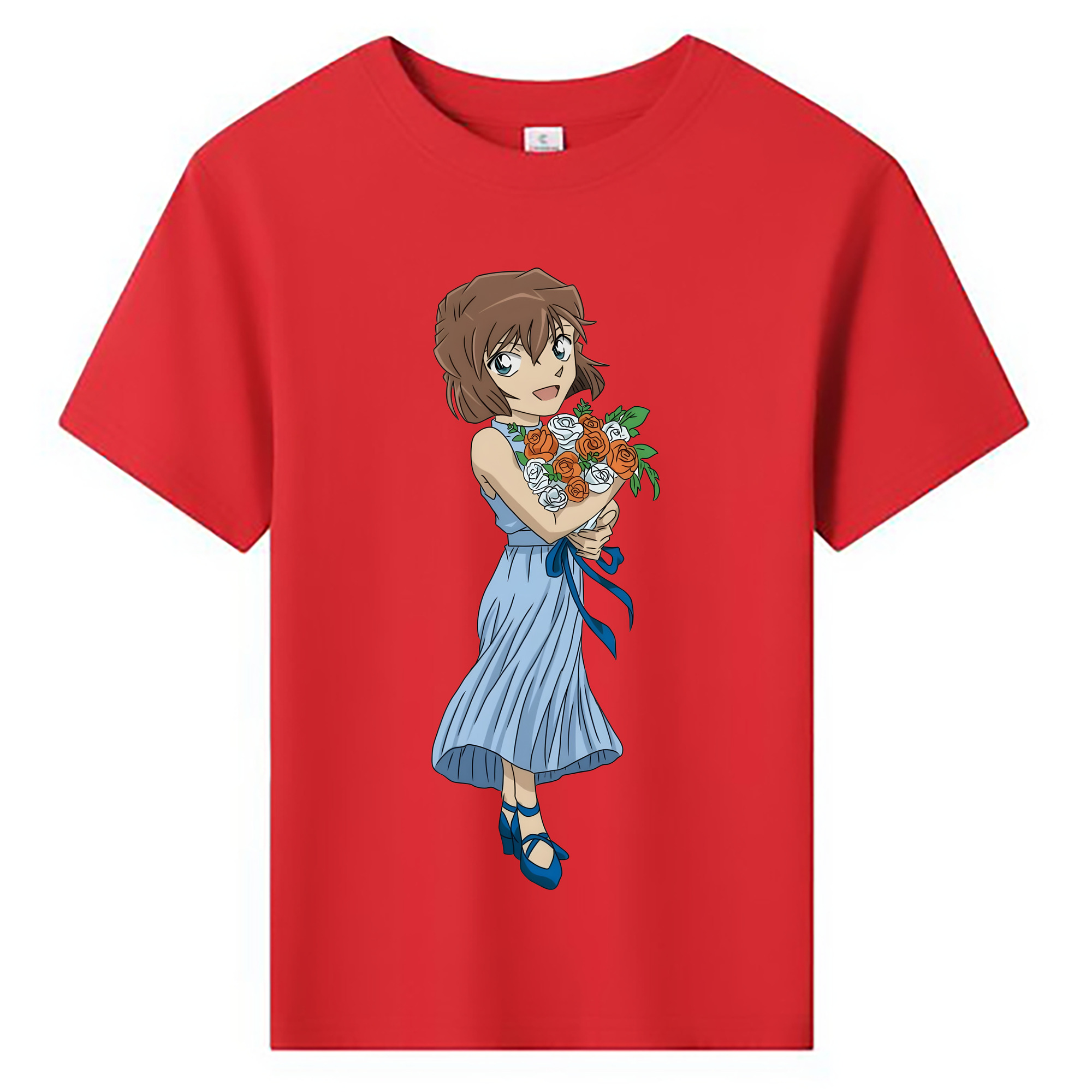 （画像用） 名探偵コナン 灰原 哀 はいばら あい Detective Conan Anita Hailey、Vi Graythorn Haibara Ai 綿100％キッズTシャツ（フロントプリント）