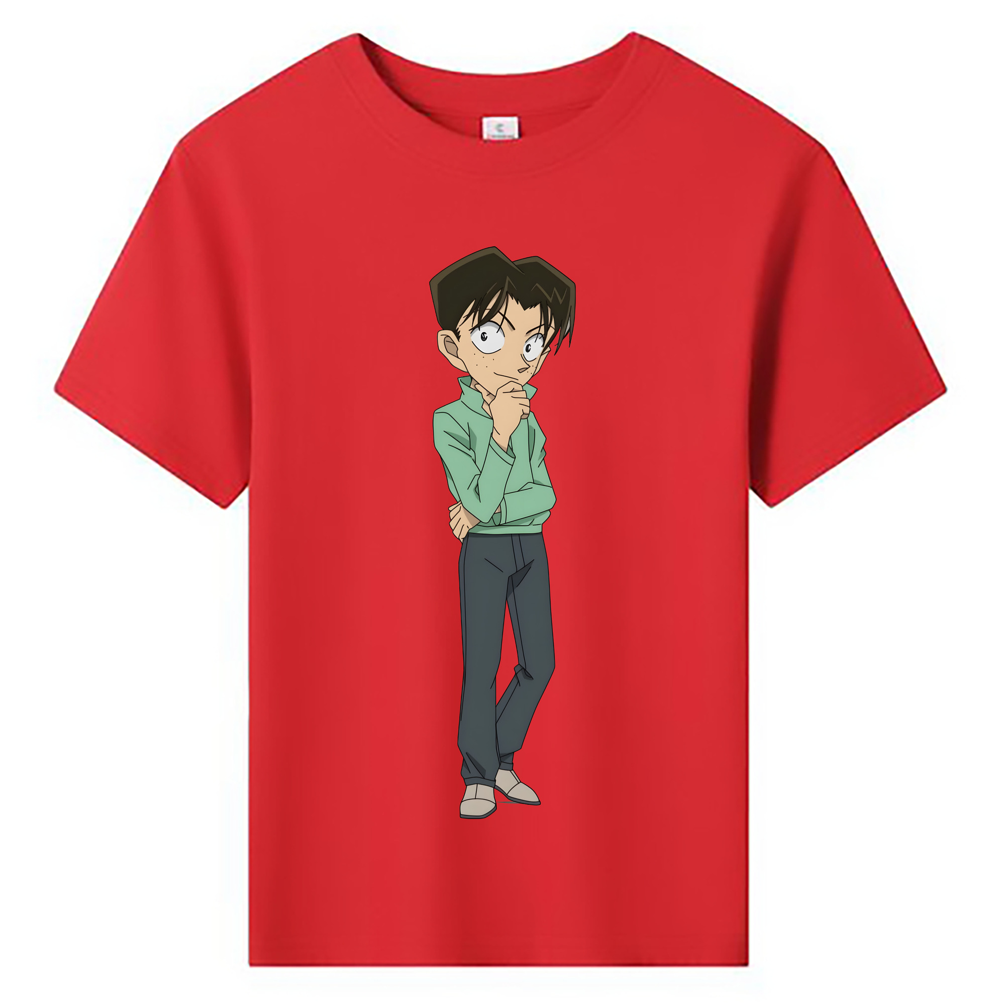 （画像用） 名探偵コナン 円谷 光彦 つぶらや みつひこ Detective Conan Mitch Tennyson 綿100％キッズTシャツ（フロントプリント）