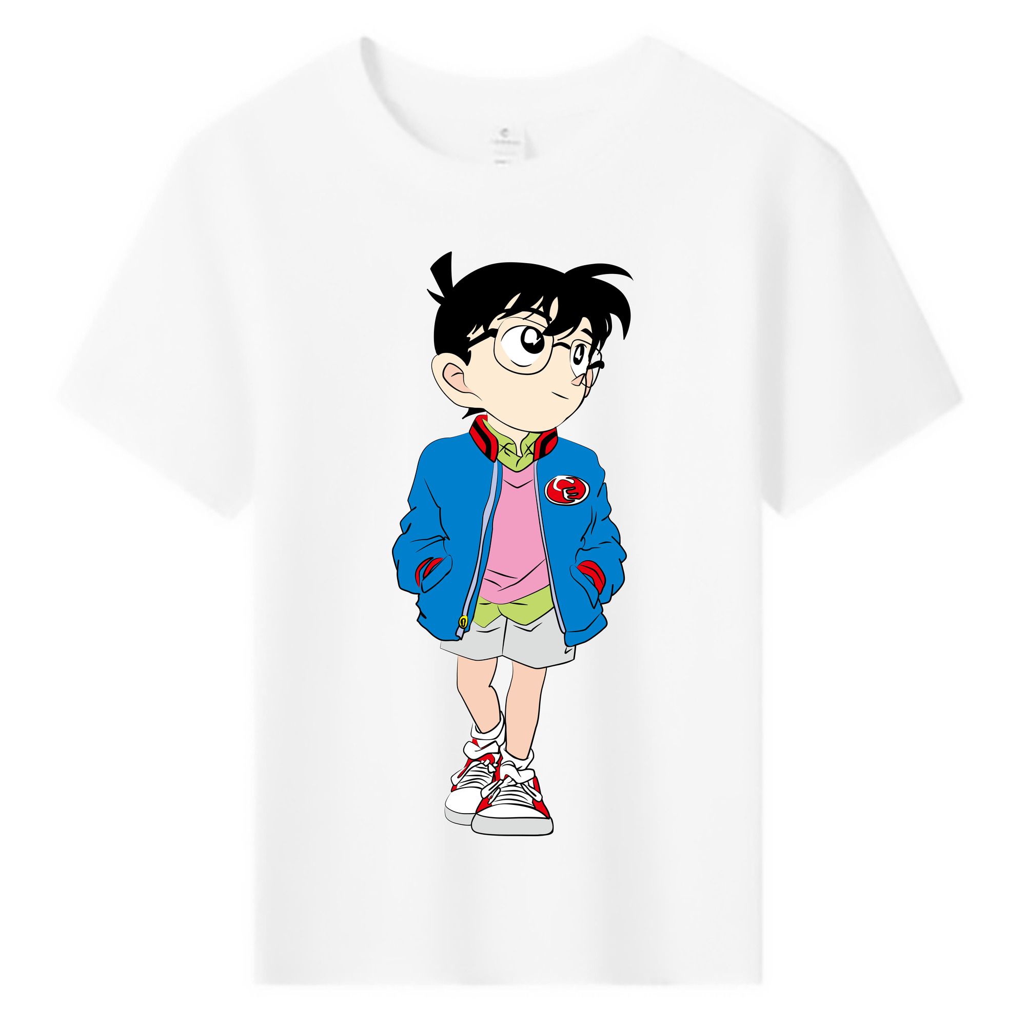 （画像用） 名探偵コナン 江戸川 コナン Detective Conan Conan Edogawa 綿100％キッズTシャツ（フロントプリント）
