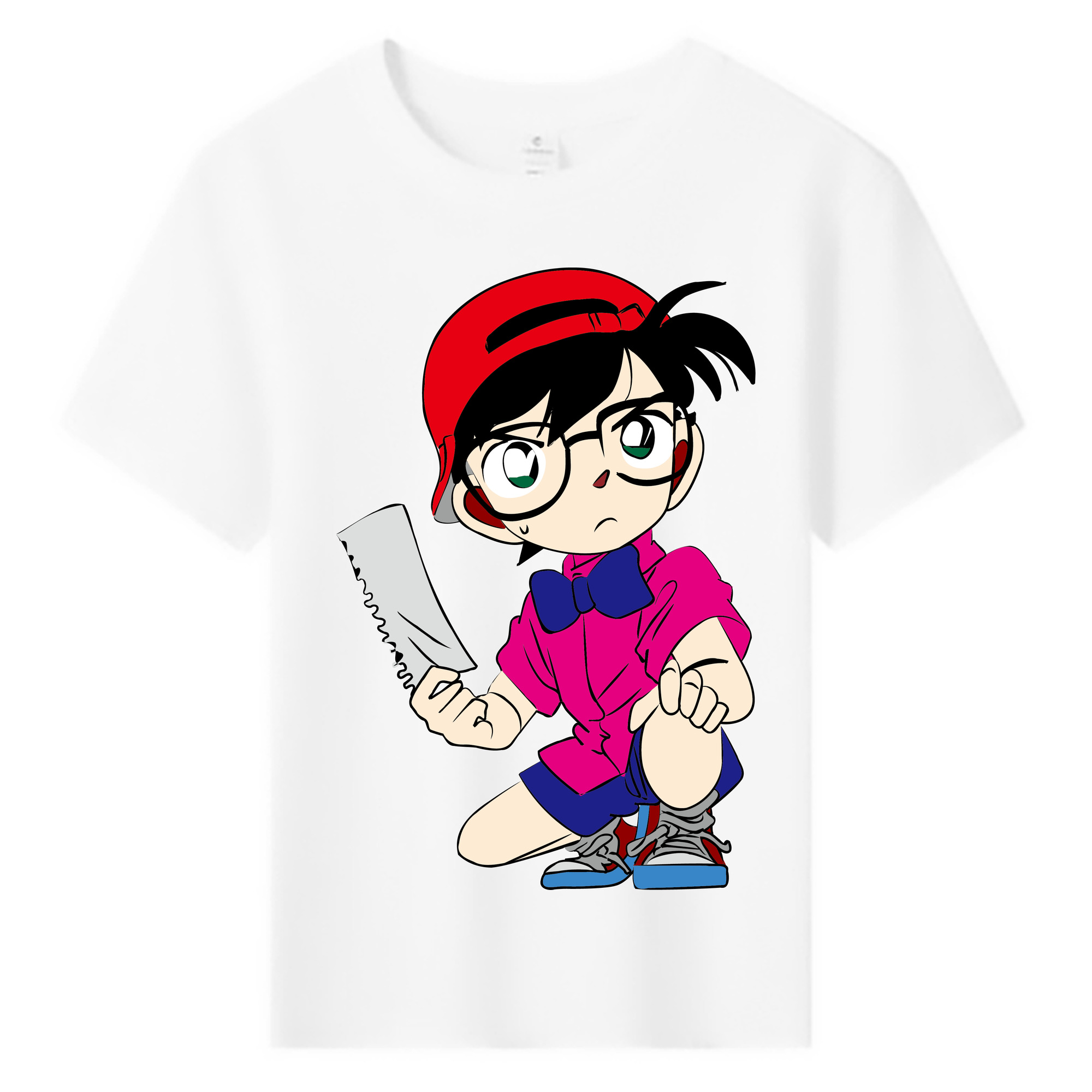 （画像用） 名探偵コナン 江戸川 コナン Detective Conan Conan Edogawa 綿100％キッズTシャツ（フロントプリント）
