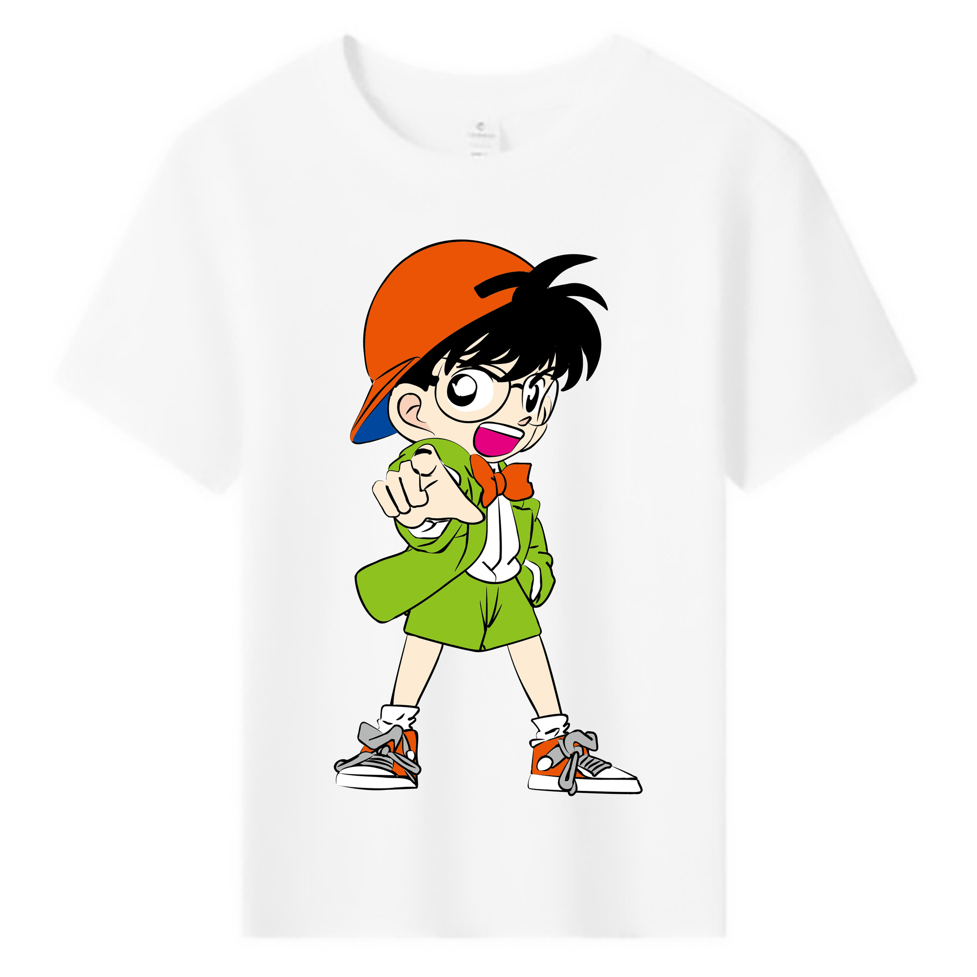 （画像用） 名探偵コナン 江戸川 コナン Detective Conan Conan Edogawa 綿100％キッズTシャツ（フロントプリント）