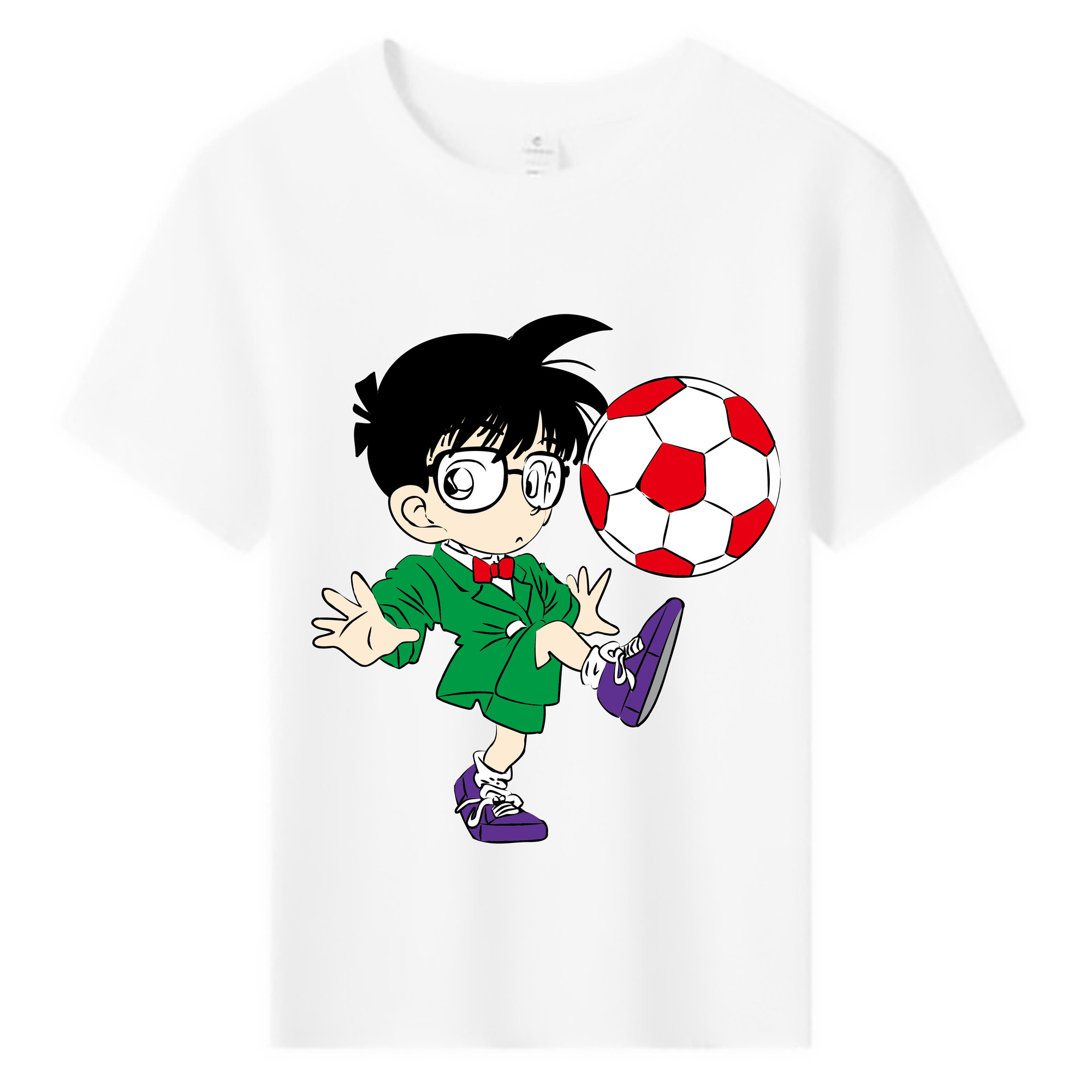（画像用） 名探偵コナン 江戸川 コナン Detective Conan Conan Edogawa 綿100％キッズTシャツ（フロントプリント）