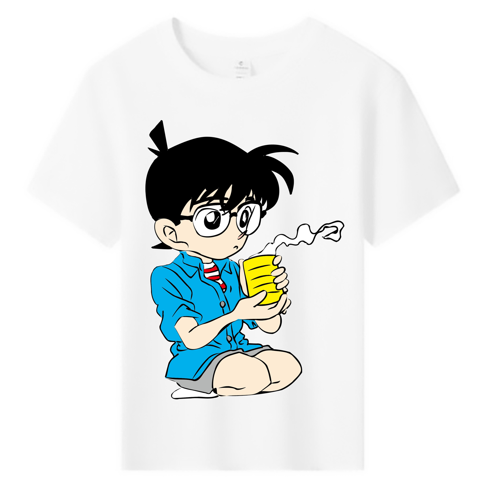 （画像用） 名探偵コナン 江戸川 コナン Detective Conan Conan Edogawa 綿100％キッズTシャツ（フロントプリント）