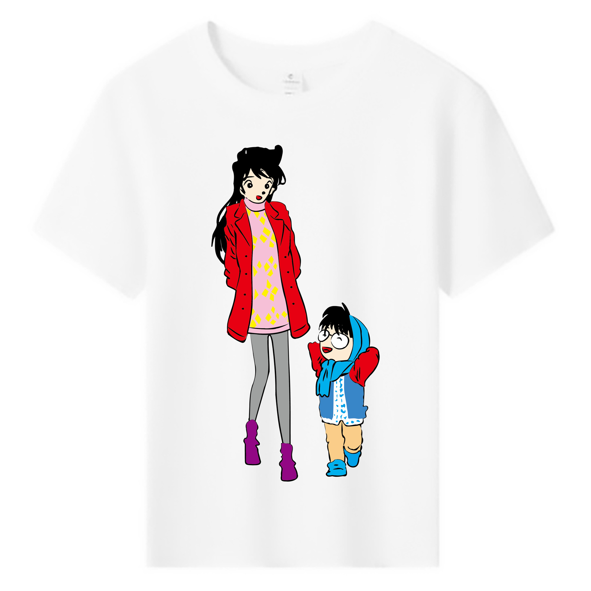 （画像用） 名探偵コナン 江戸川 コナン Detective Conan Conan Edogawa 綿100％キッズTシャツ（フロントプリント）