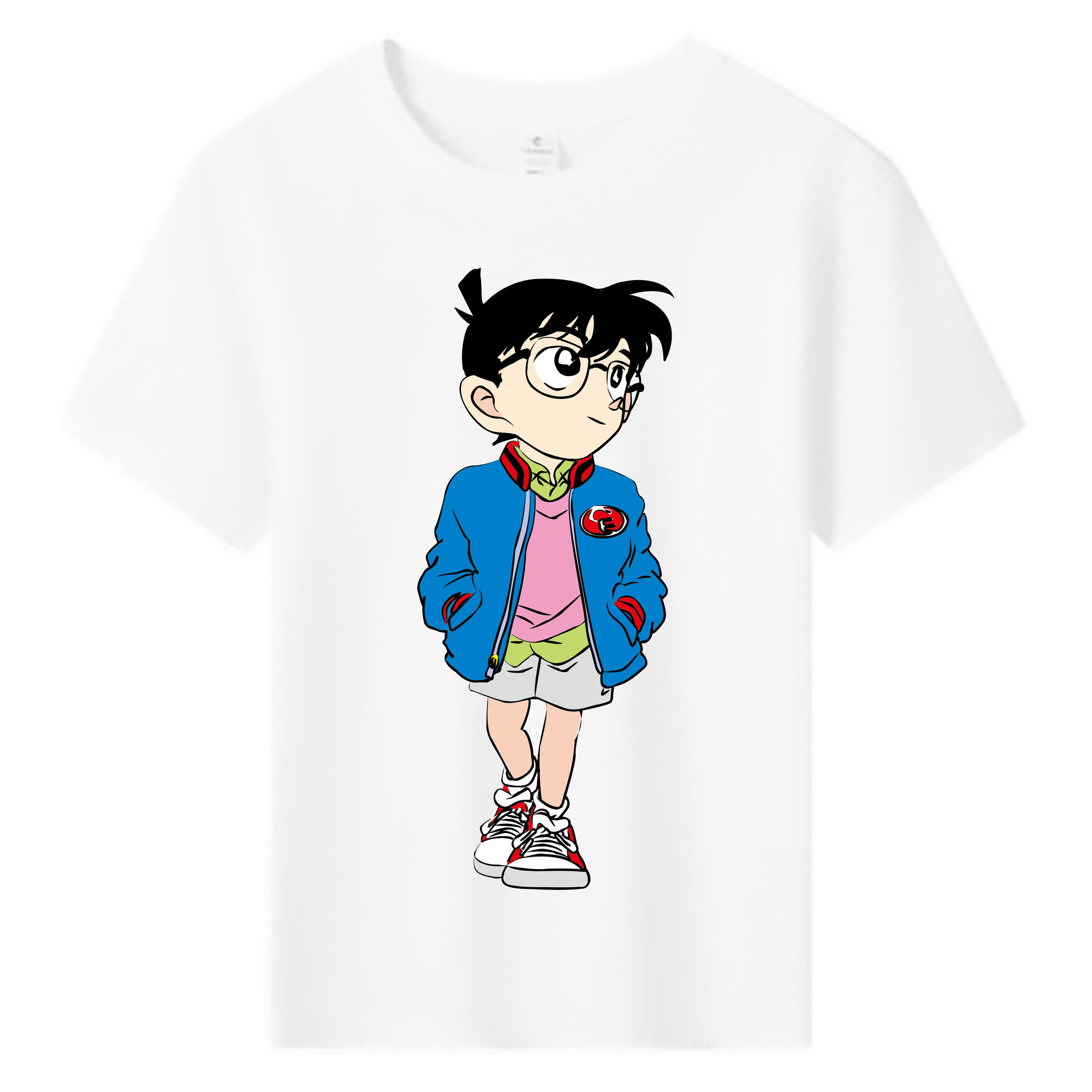 （画像用） 名探偵コナン 江戸川 コナン Detective Conan Conan Edogawa 綿100％キッズTシャツ（フロントプリント）