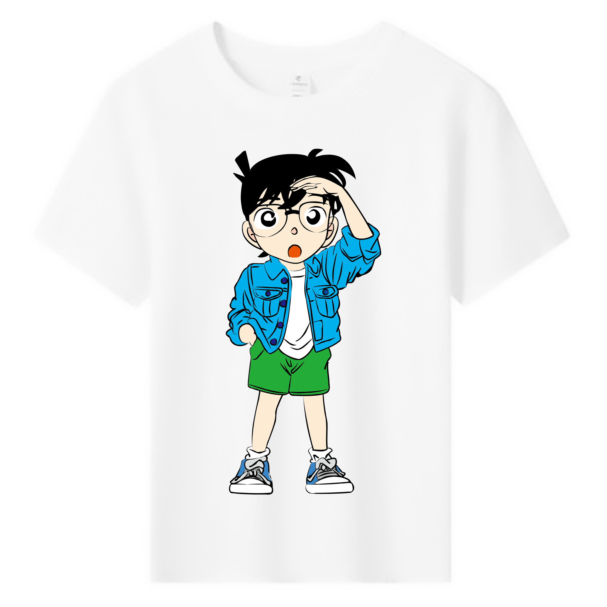 （画像用） 名探偵コナン 江戸川 コナン Detective Conan Conan Edogawa 綿100％キッズTシャツ（フロントプリント）