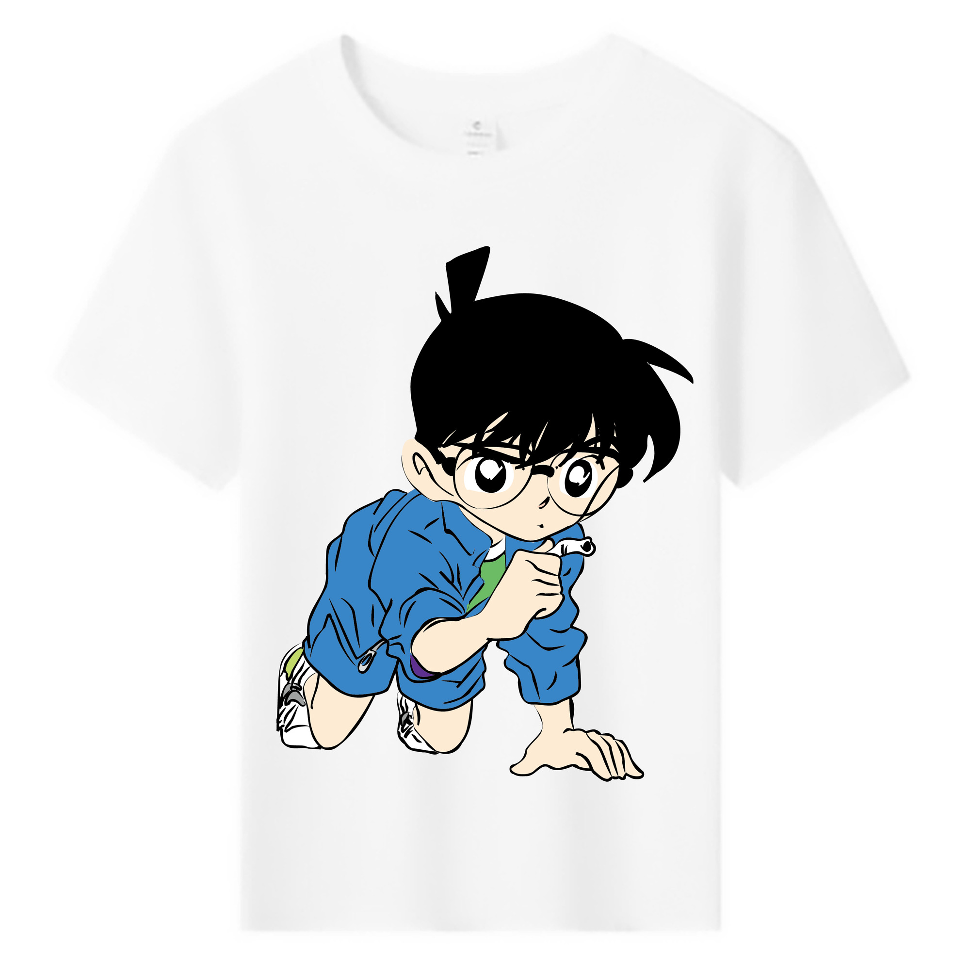 （画像用） 名探偵コナン 江戸川 コナン Detective Conan Conan Edogawa 綿100％キッズTシャツ（フロントプリント）