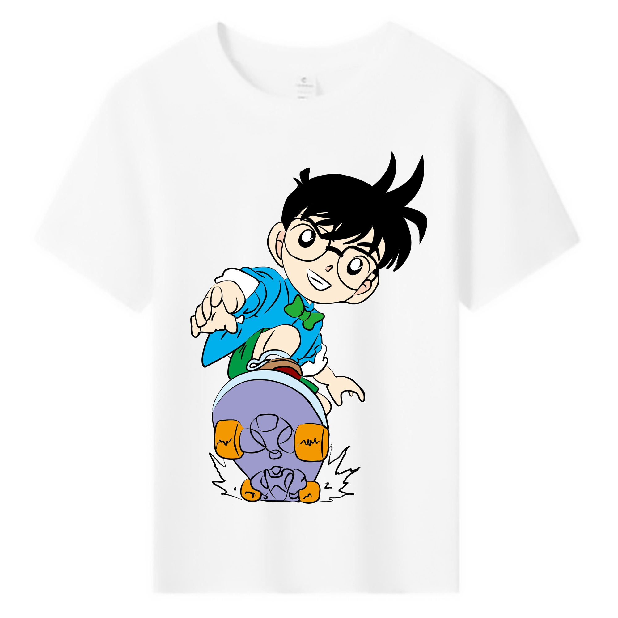 （画像用） 名探偵コナン 江戸川 コナン Detective Conan Conan Edogawa 綿100％キッズTシャツ（フロントプリント）