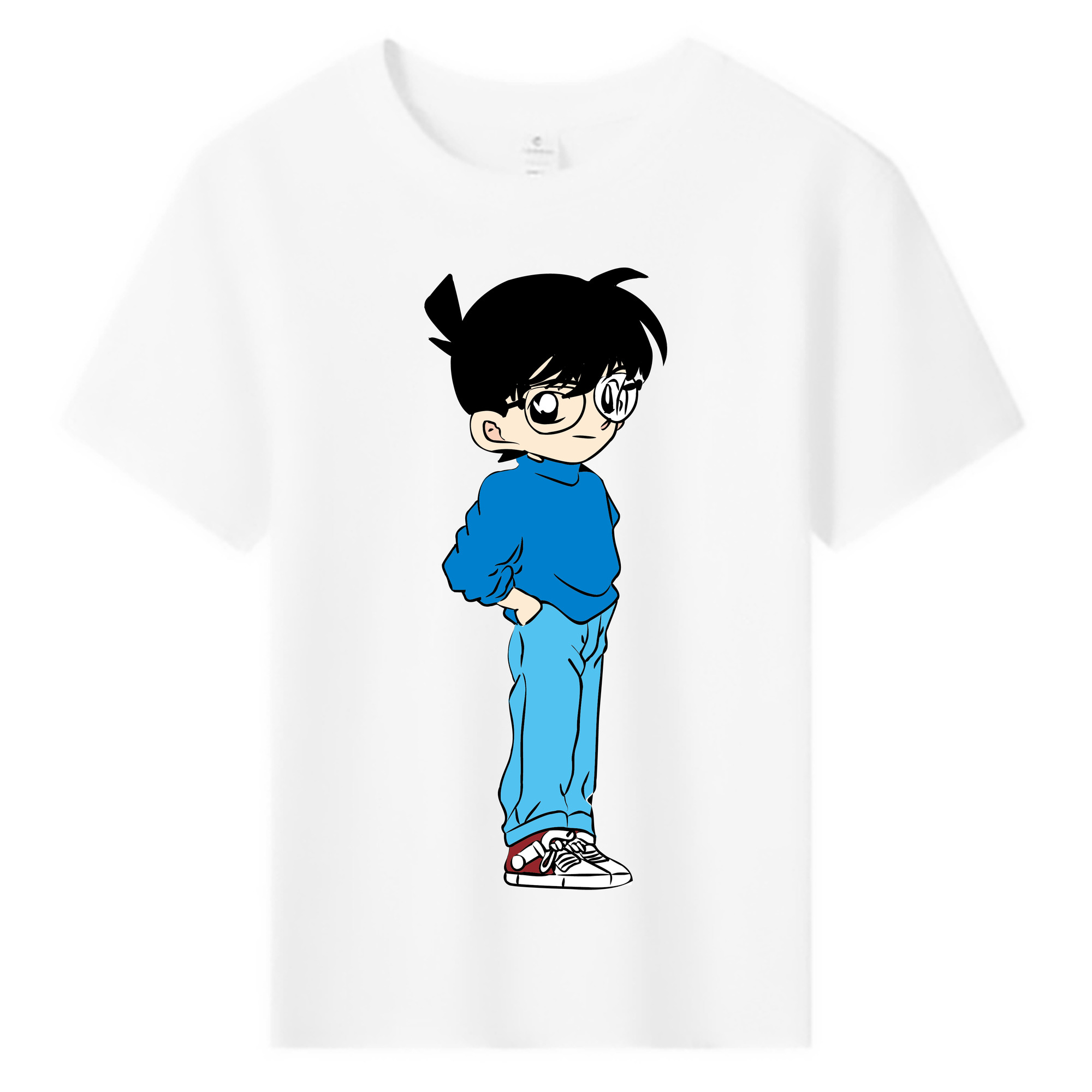 （画像用） 名探偵コナン 江戸川 コナン Detective Conan Conan Edogawa 綿100％キッズTシャツ（フロントプリント）