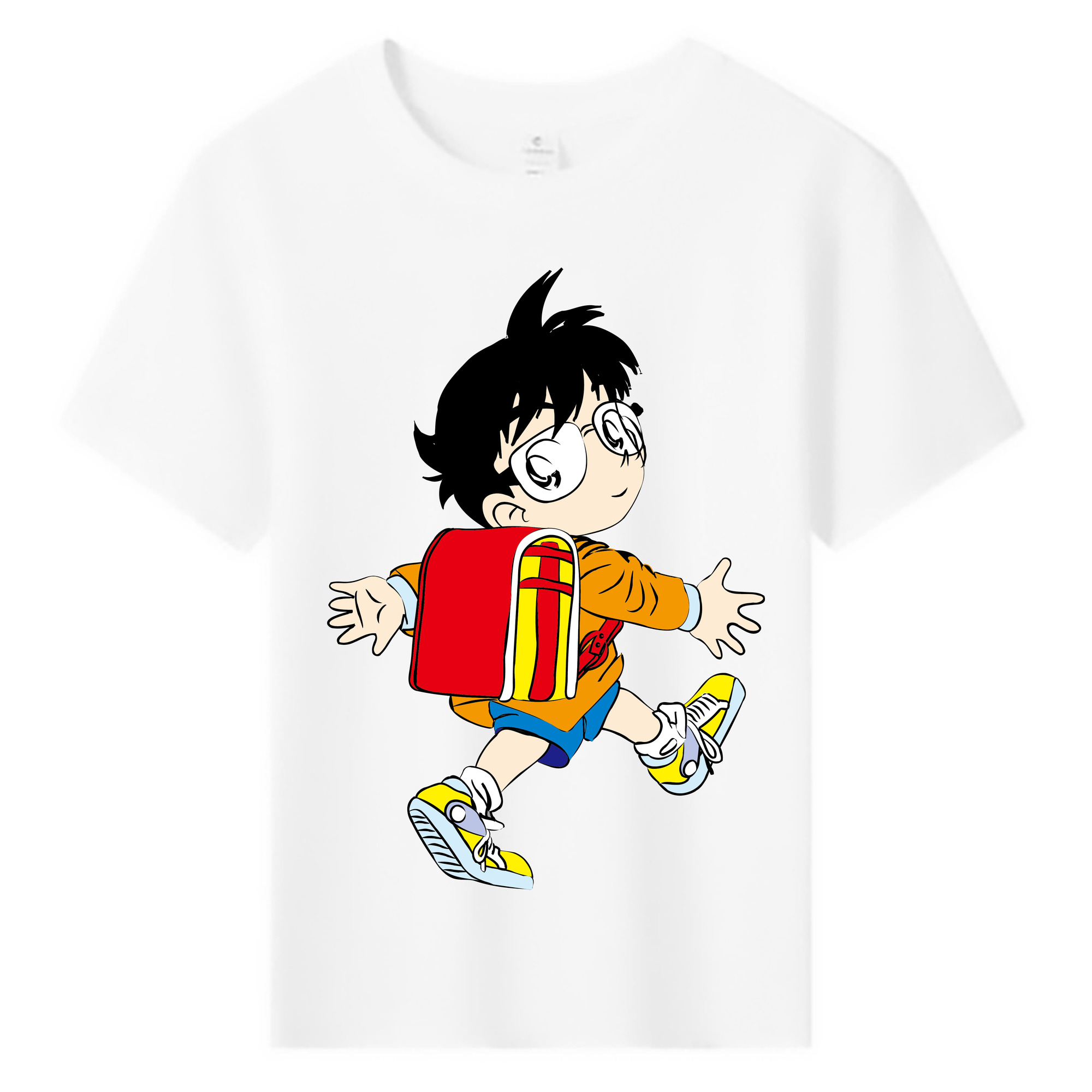 （画像用） 名探偵コナン 江戸川 コナン Detective Conan Conan Edogawa 綿100％キッズTシャツ（フロントプリント）