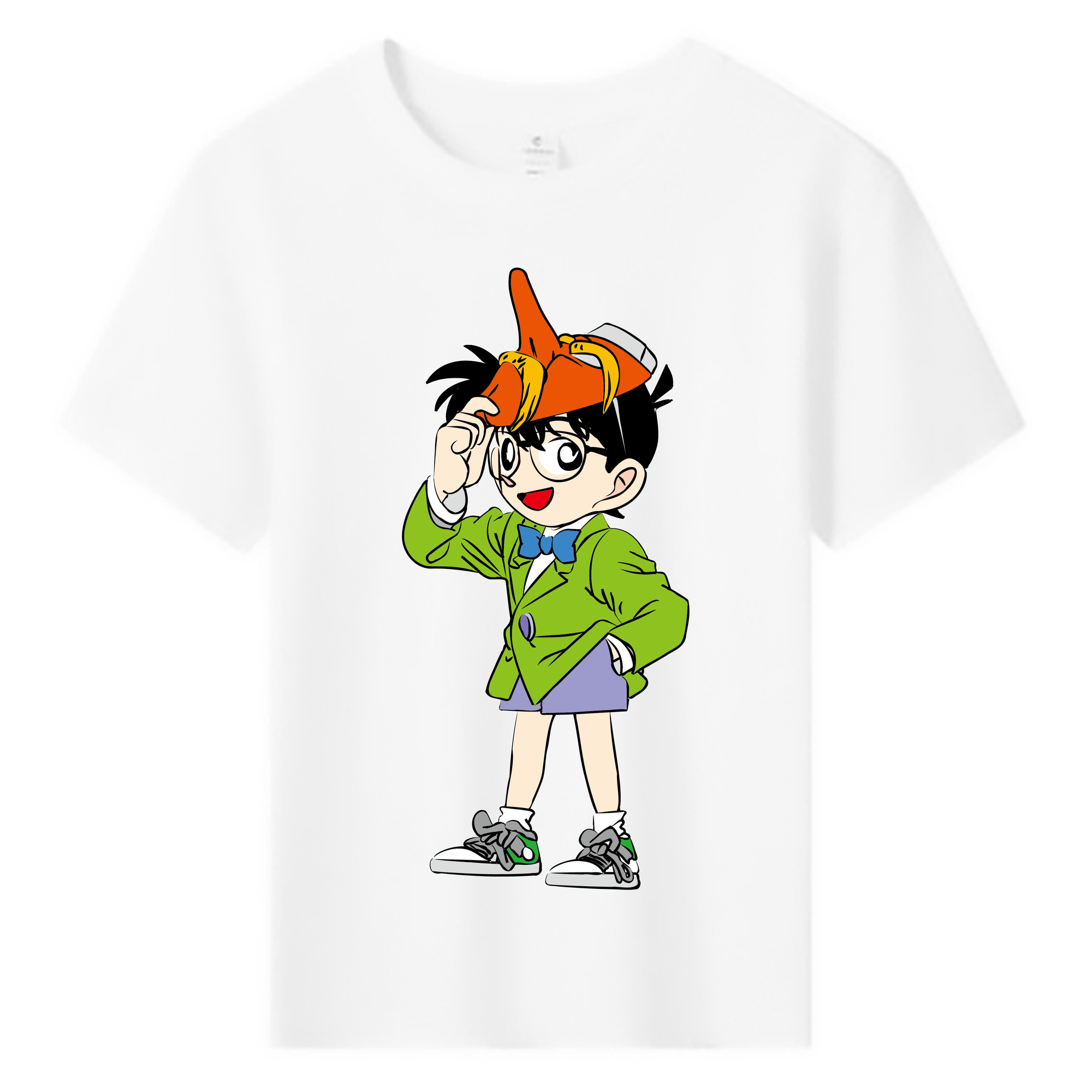 （画像用） 名探偵コナン 江戸川 コナン Detective Conan Conan Edogawa 綿100％キッズTシャツ（フロントプリント）