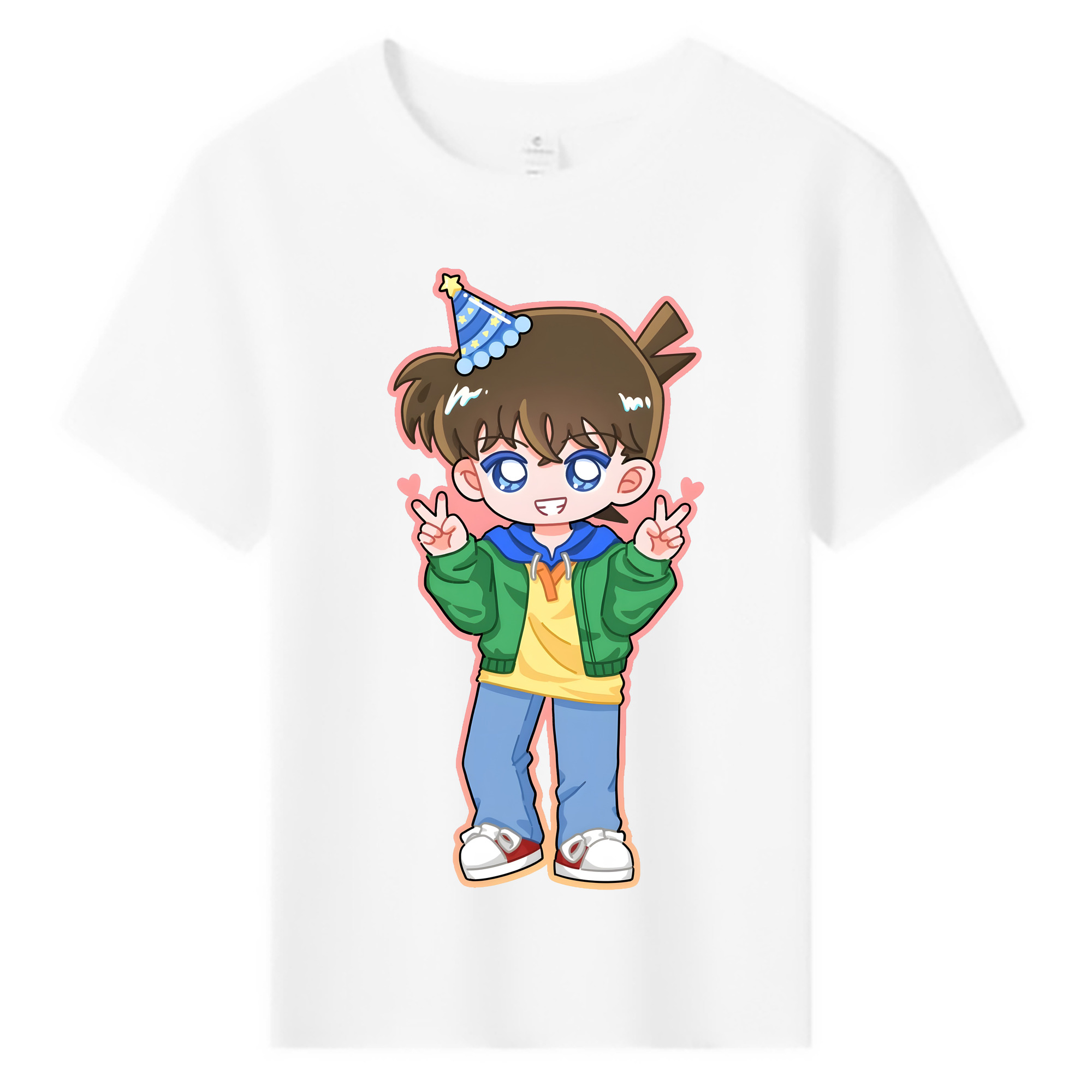 （画像用） 名探偵コナン 江戸川 コナン Detective Conan Conan Edogawa 綿100％キッズTシャツ（フロントプリント）