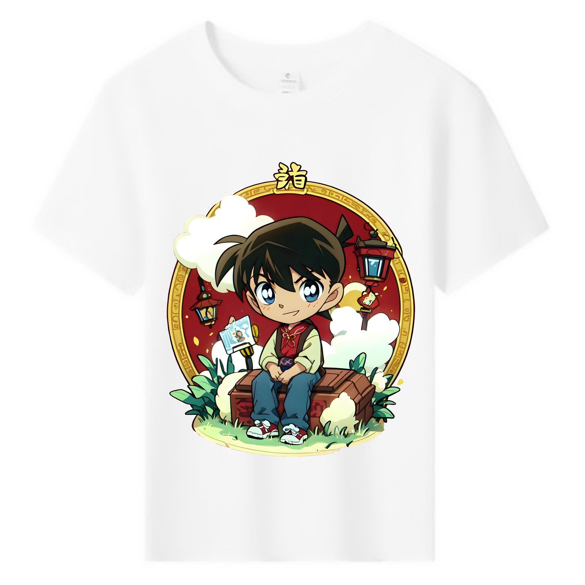 （画像用） 名探偵コナン 江戸川 コナン Detective Conan Conan Edogawa 綿100％キッズTシャツ（フロントプリント）