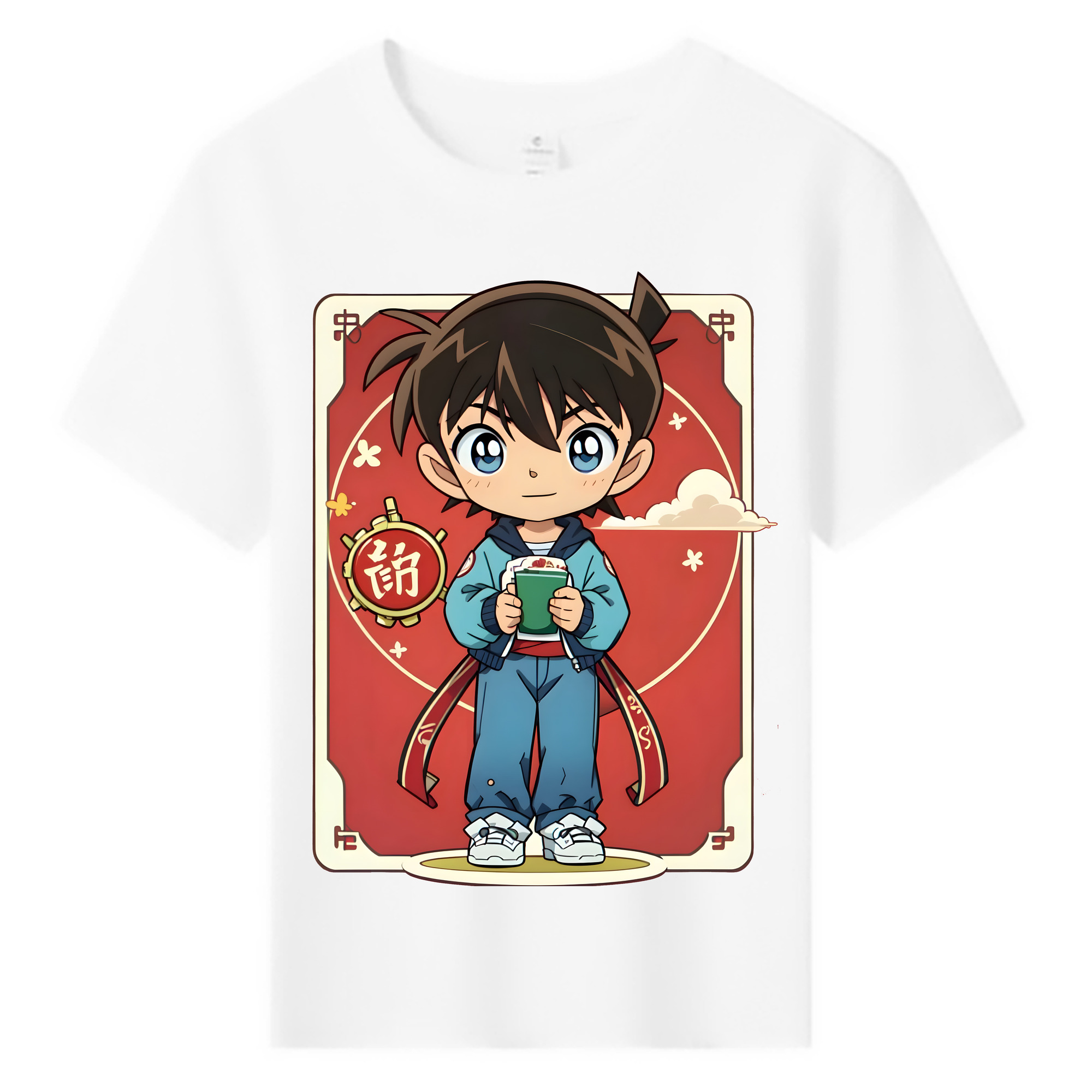 （画像用） 名探偵コナン 江戸川 コナン Detective Conan Conan Edogawa 綿100％キッズTシャツ（フロントプリント）