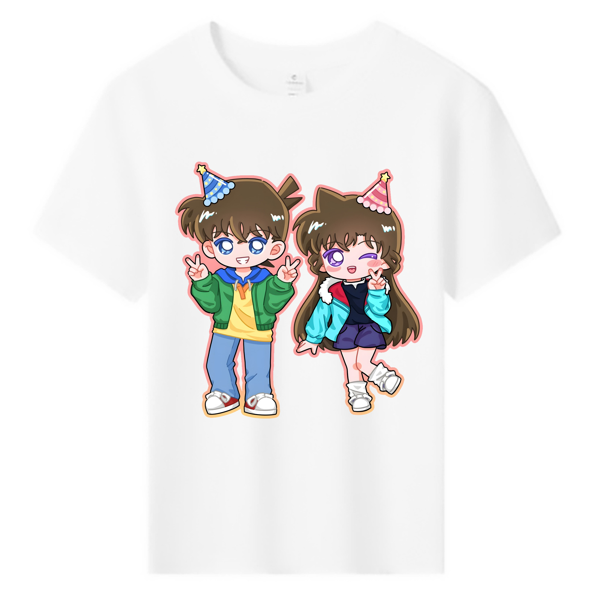 （画像用） 名探偵コナン 毛利 蘭 もうり らん、モーリ ラン Detective Conan Rachel Moore 綿100％キッズTシャツ（フロントプリント）