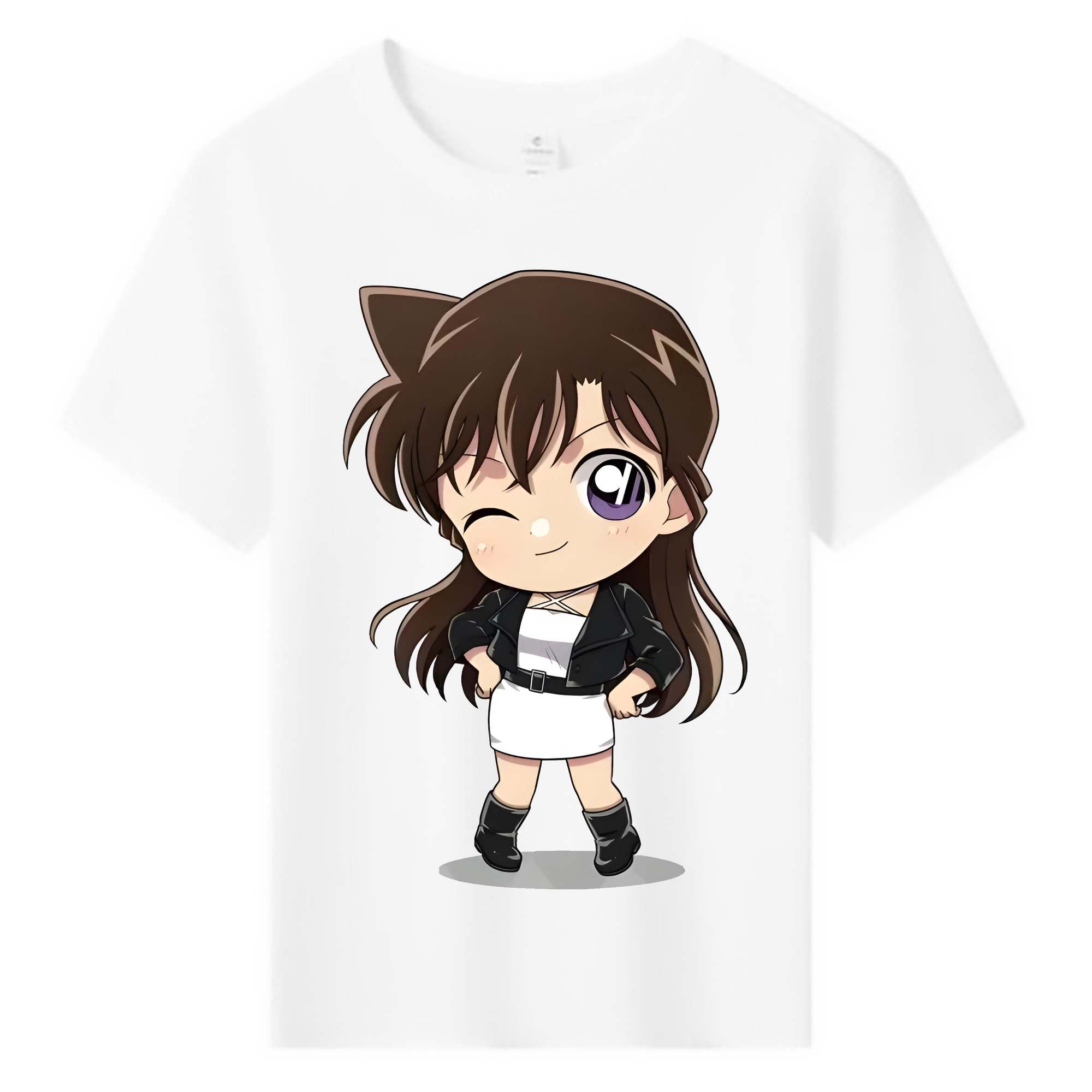 （画像用） 名探偵コナン 毛利 蘭 もうり らん、モーリ ラン Detective Conan Rachel Moore 綿100％キッズTシャツ（フロントプリント）