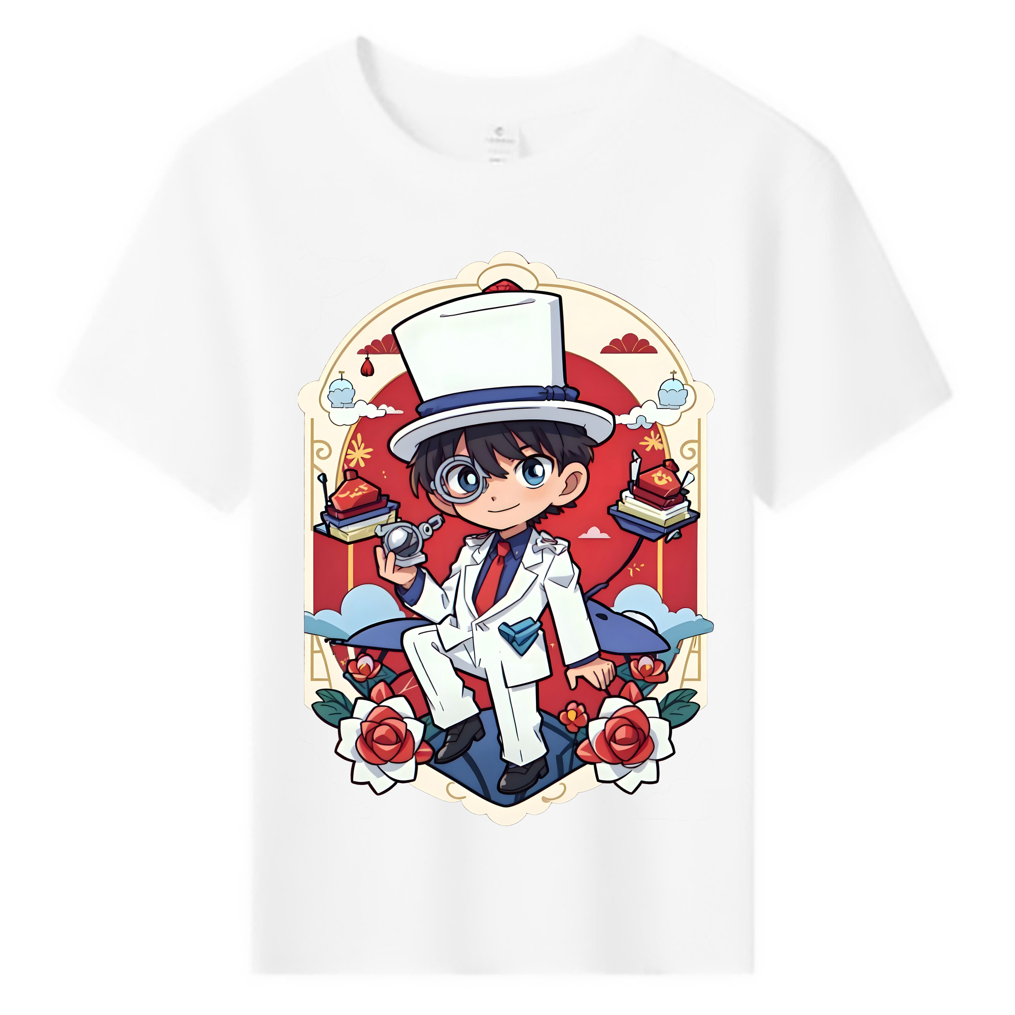 （画像用） 名探偵コナン くろば かいと Detective Conan Kuroba Kaito 綿100％キッズTシャツ（フロントプリント）