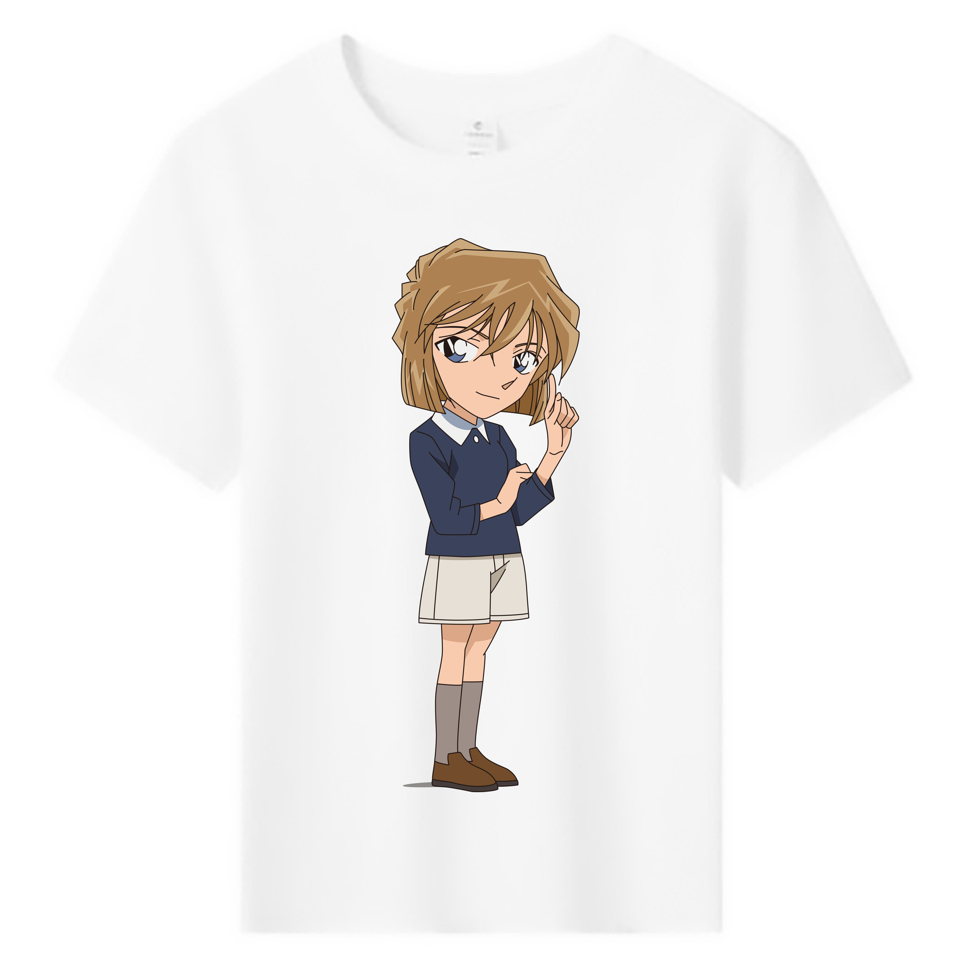 （画像用） 名探偵コナン 灰原 哀 はいばら あい Detective Conan Anita Hailey、Vi Graythorn Haibara Ai 綿100％キッズTシャツ（フロントプリント）