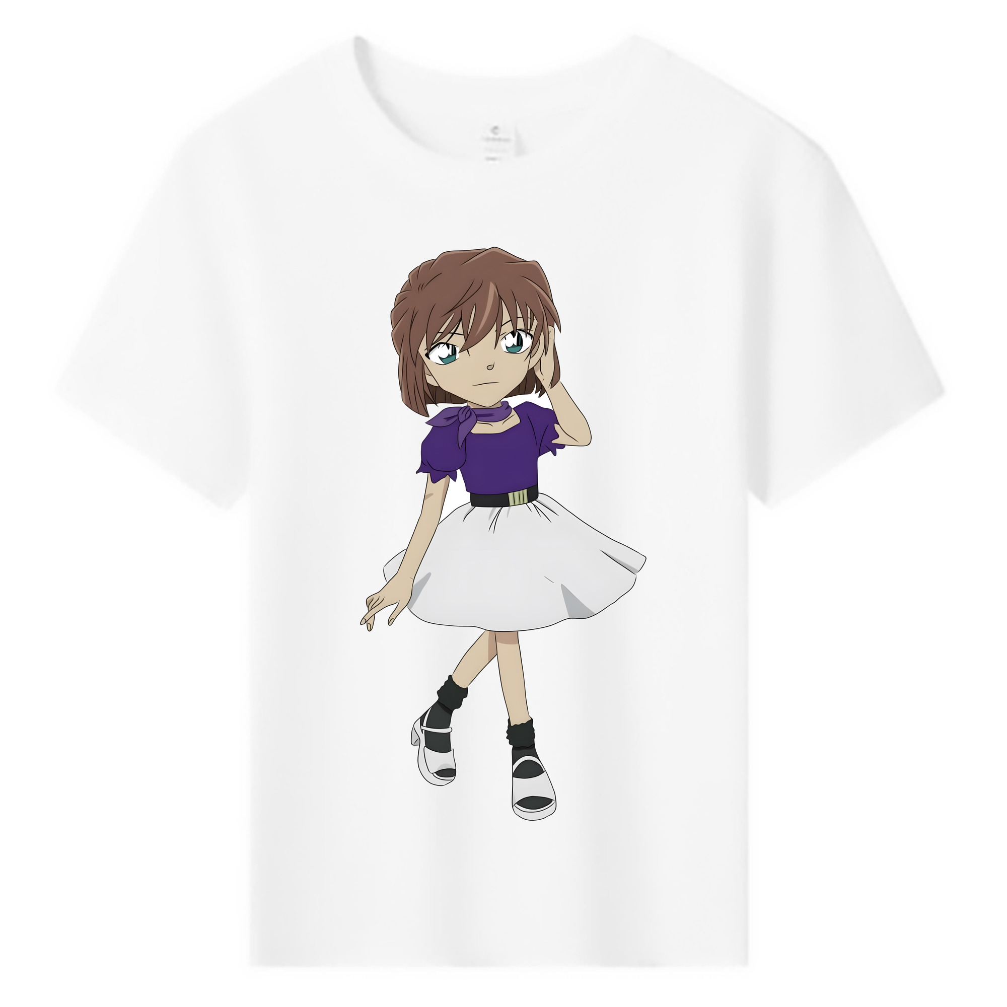 （画像用） 名探偵コナン 灰原 哀 はいばら あい Detective Conan Anita Hailey、Vi Graythorn Haibara Ai 綿100％キッズTシャツ（フロントプリント）