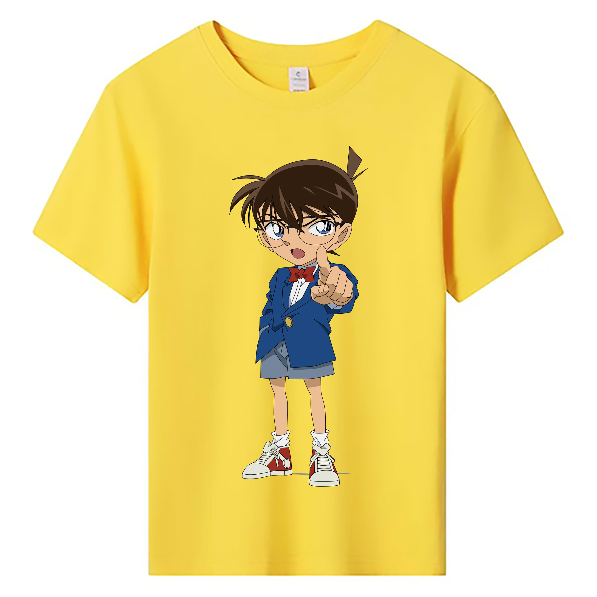 （画像用） 名探偵コナン 江戸川 コナン Detective Conan Conan Edogawa 綿100％キッズTシャツ（フロントプリント）