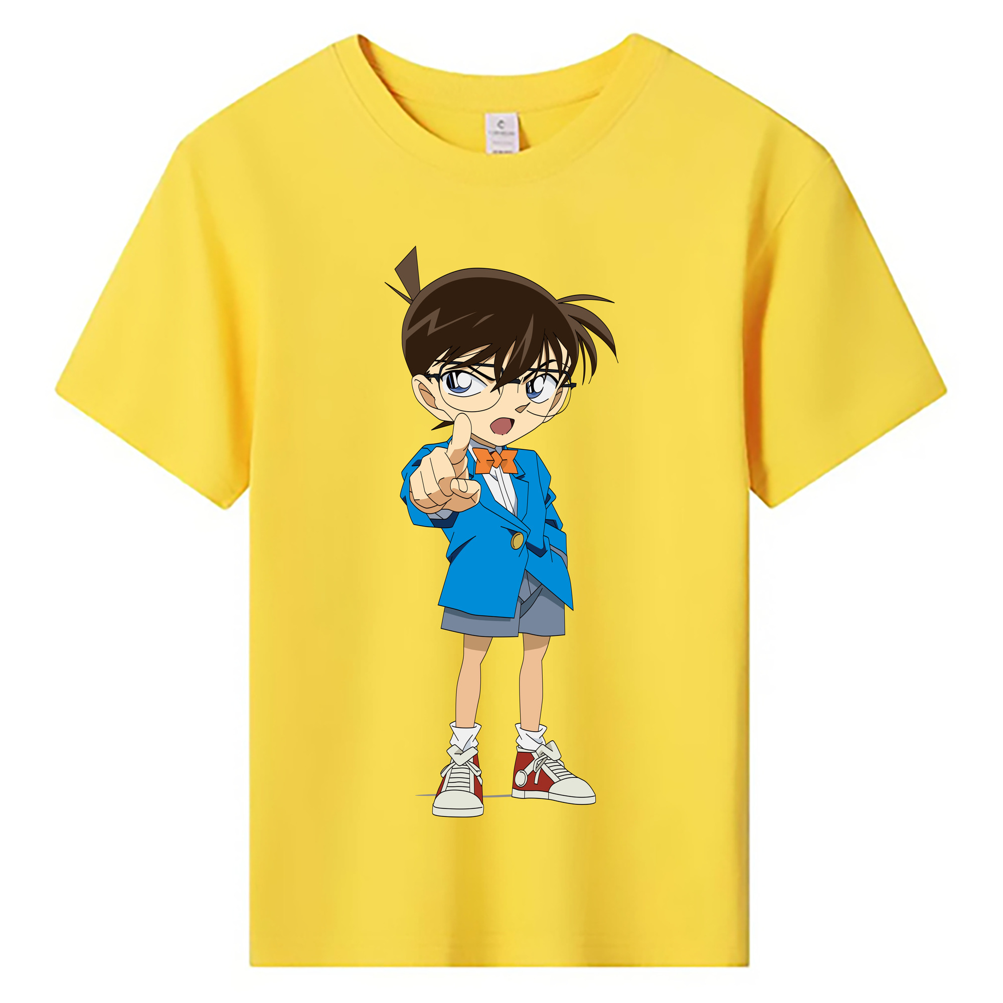 （画像用） 名探偵コナン 江戸川 コナン Detective Conan Conan Edogawa 綿100％キッズTシャツ（フロントプリント）