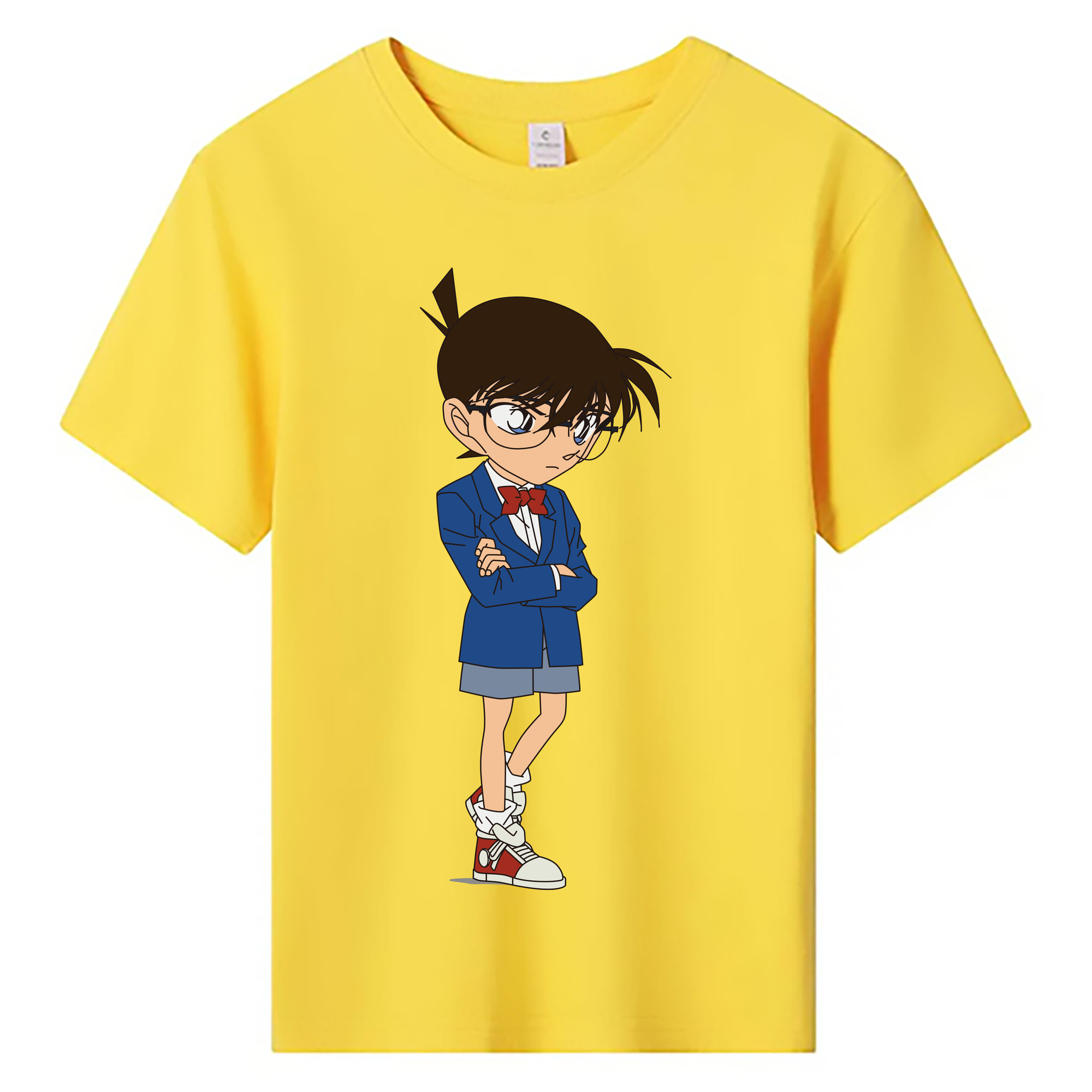 （画像用） 名探偵コナン 江戸川 コナン Detective Conan Conan Edogawa 綿100％キッズTシャツ（フロントプリント）