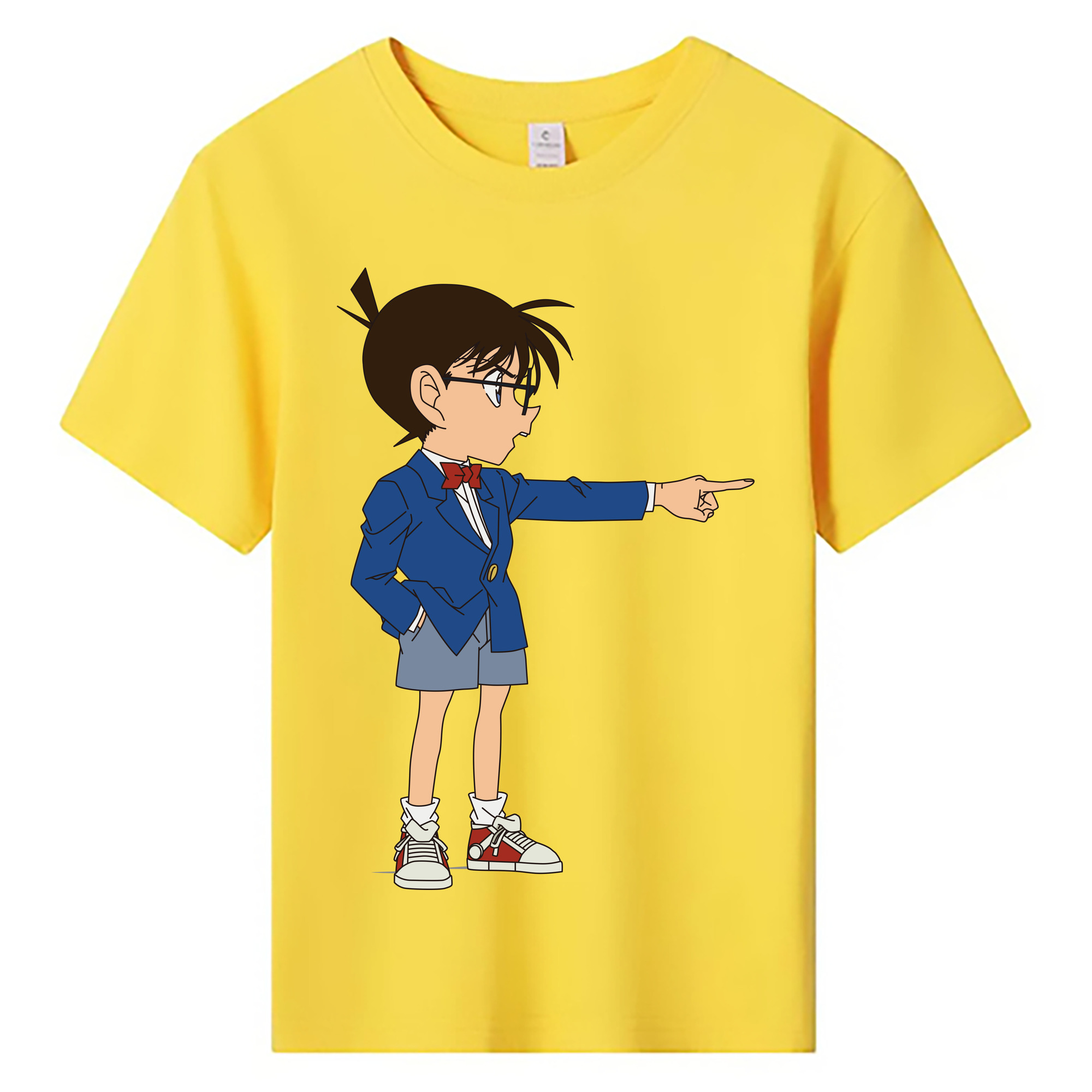 （画像用） 名探偵コナン 江戸川 コナン Detective Conan Conan Edogawa 綿100％キッズTシャツ（フロントプリント）