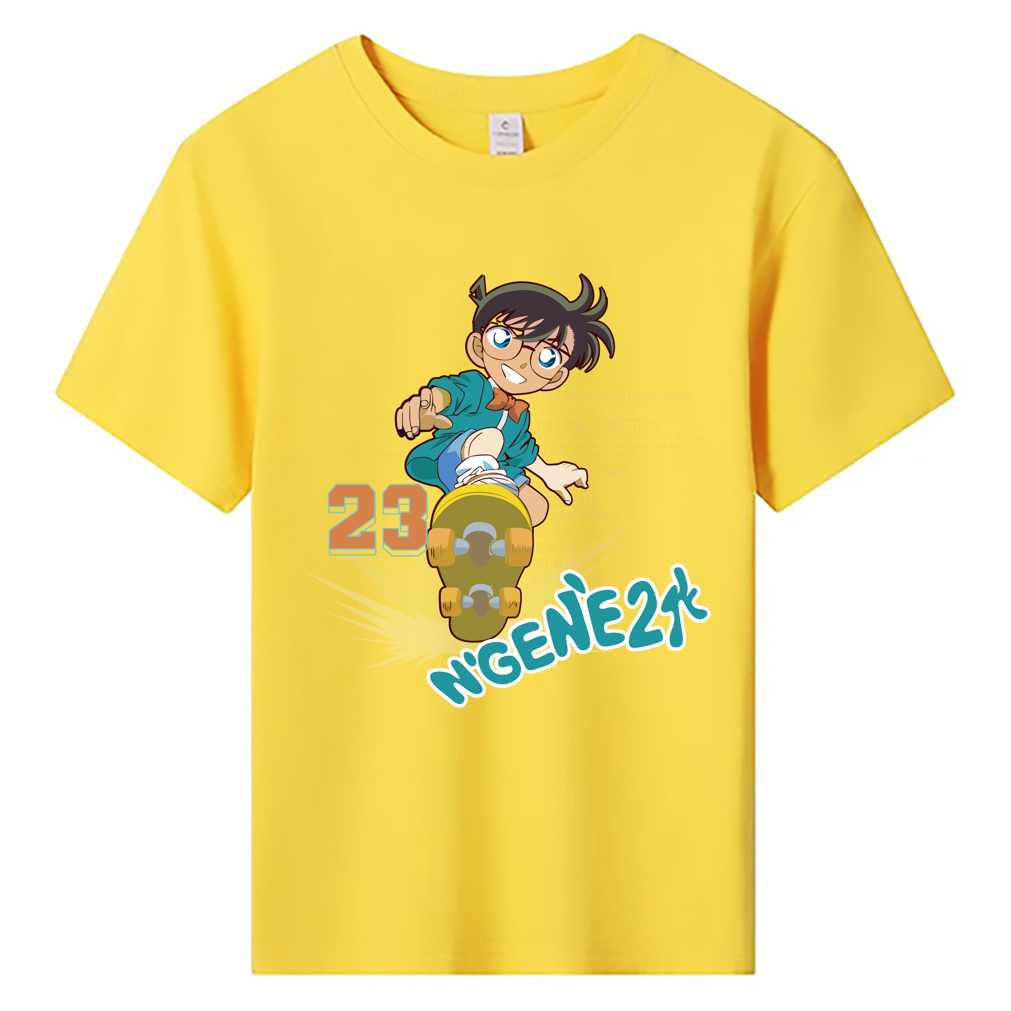 （画像用） 名探偵コナン 江戸川 コナン Detective Conan Conan Edogawa 綿100％キッズTシャツ（フロントプリント）