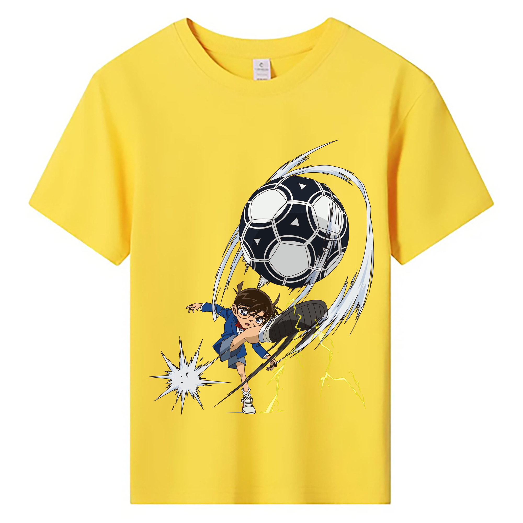 （画像用） 名探偵コナン 江戸川 コナン Detective Conan Conan Edogawa 綿100％キッズTシャツ（フロントプリント）