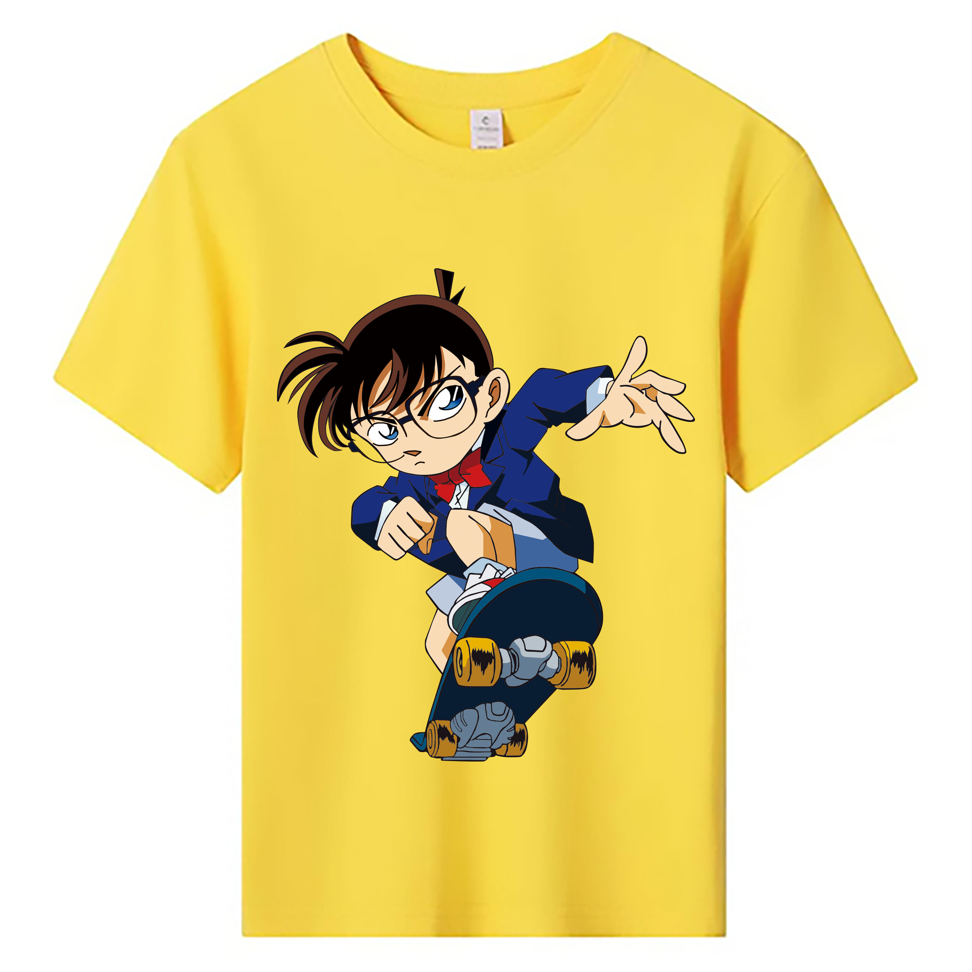 （画像用） 名探偵コナン 江戸川 コナン Detective Conan Conan Edogawa 綿100％キッズTシャツ（フロントプリント）