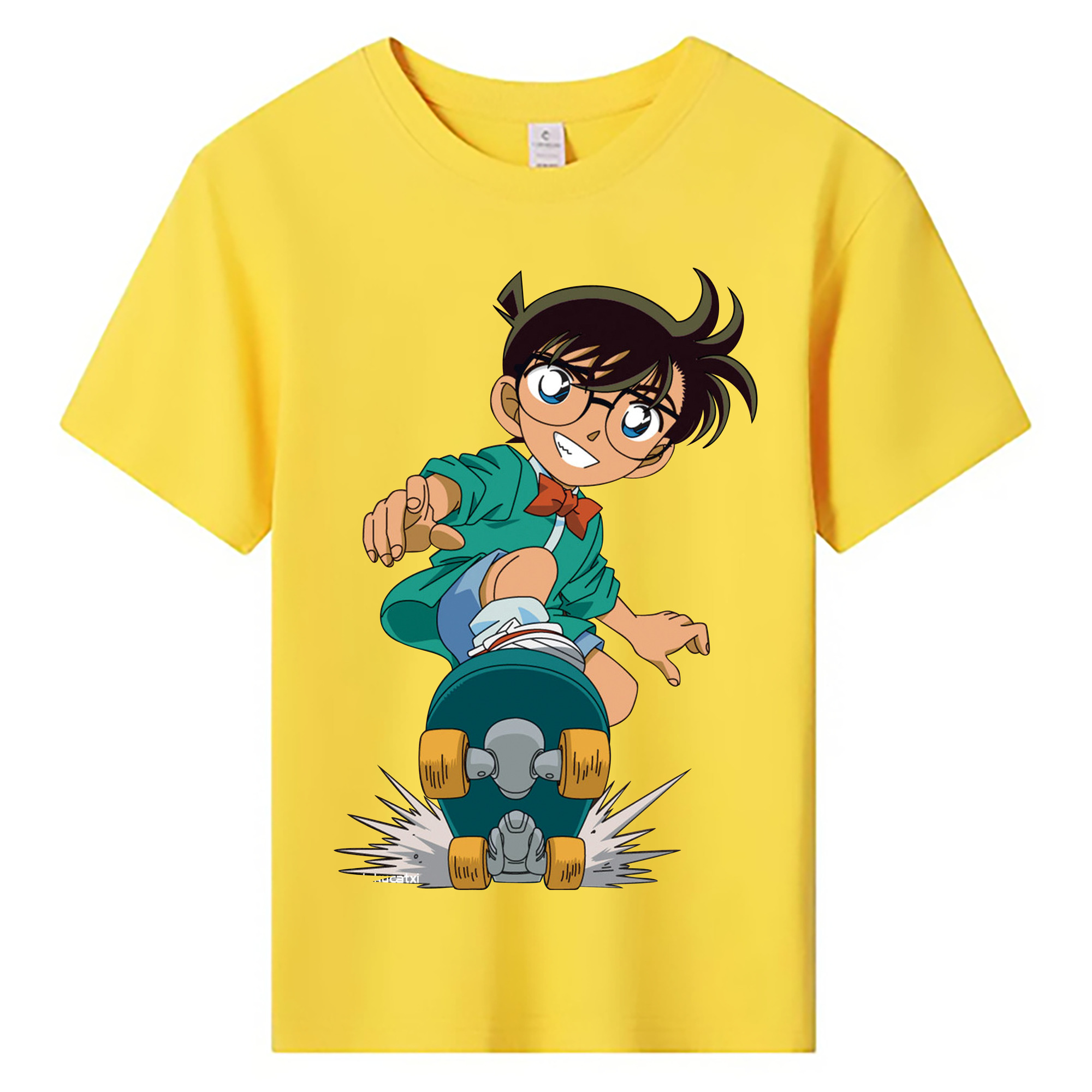 （画像用） 名探偵コナン 江戸川 コナン Detective Conan Conan Edogawa 綿100％キッズTシャツ（フロントプリント）