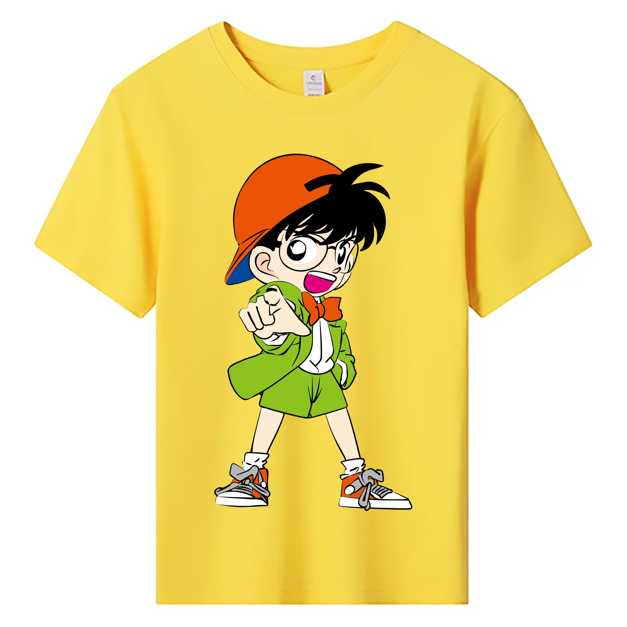 （画像用） 名探偵コナン 江戸川 コナン Detective Conan Conan Edogawa 綿100％キッズTシャツ（フロントプリント）